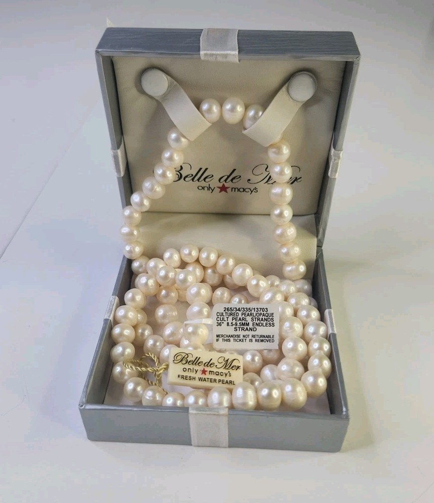Belle De Mer Only In Macys Cult Pearl Strands 36″ 8.5/9.5mm. Endless Strand $150