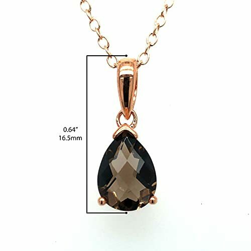 LeVian 925 Sterling Silver Rose Gold Plated Smoky Quartz .75 ct Pendant Necklace
