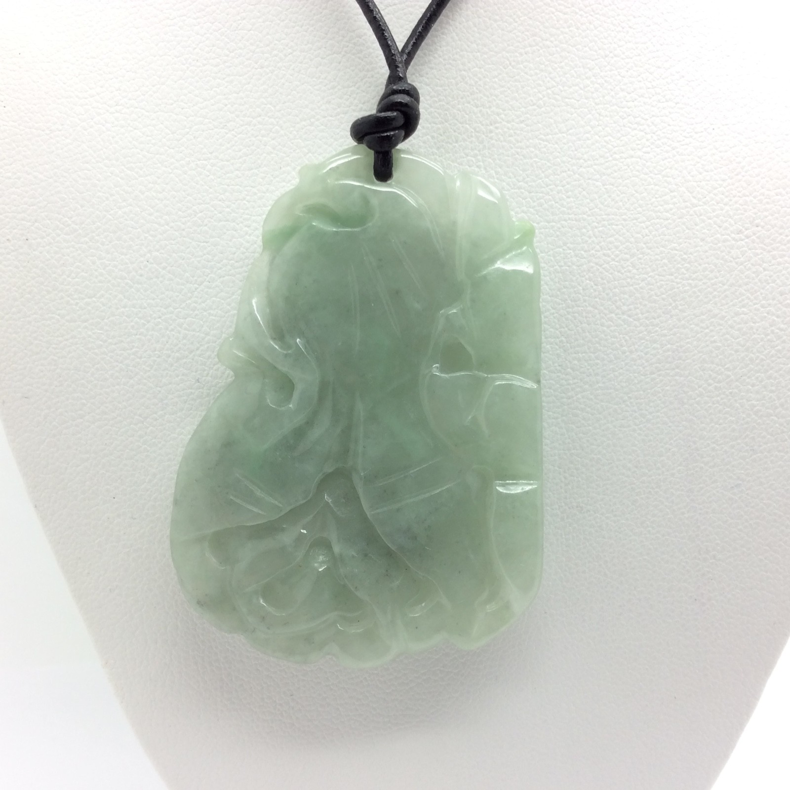 Burmese Jade Cabbage Tiger Pendant Green Jadeite Jade Stone Necklace Myanmar