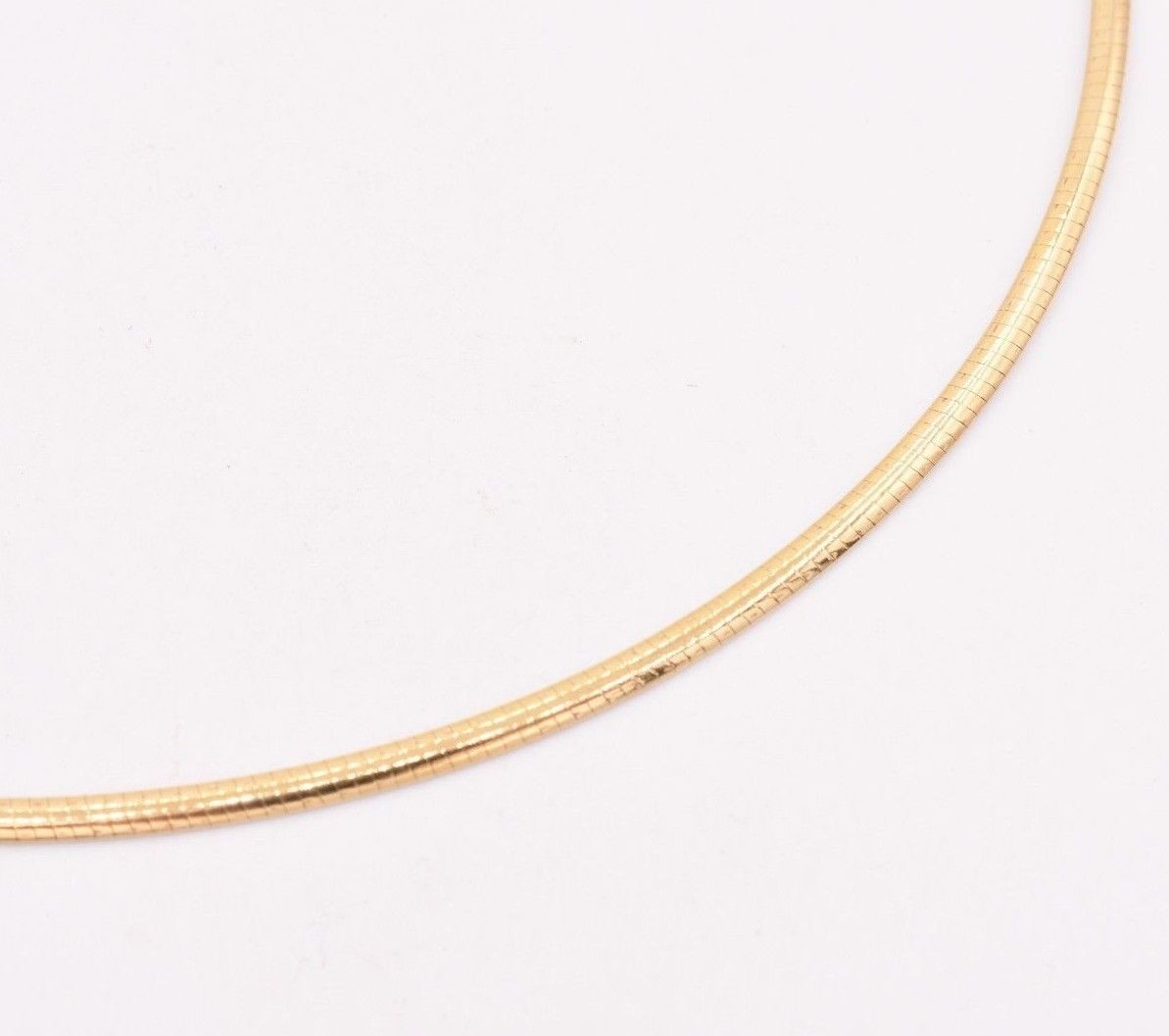 2.5mm Italian Reversible Omega Chain Necklace 14K Yellow Gold-Plated Silver 925