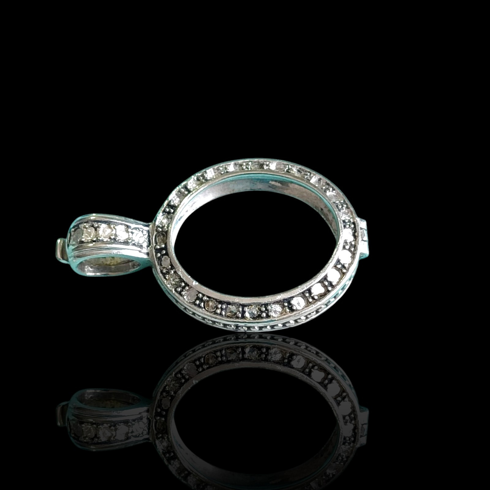 Sterling Silver 925 Bezel Locket Oval Pendant Setting
