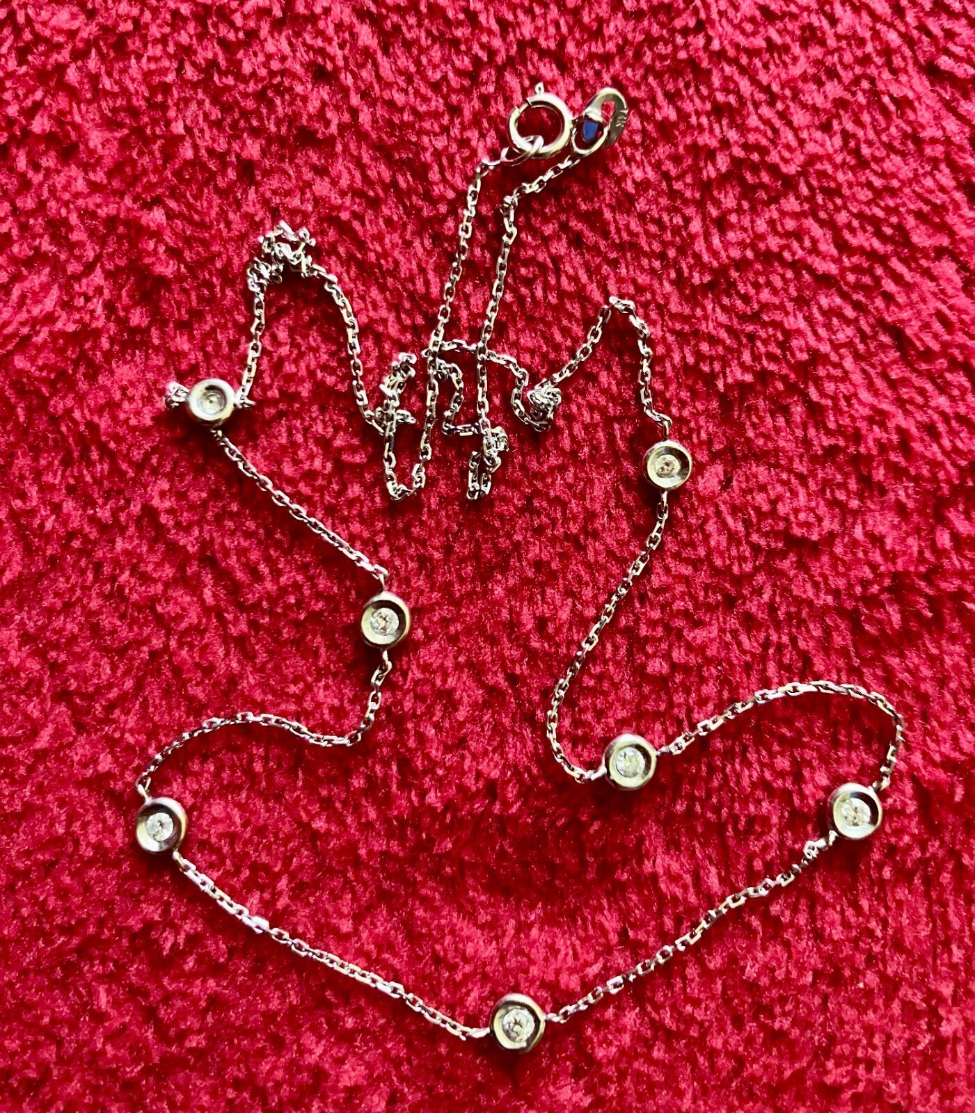 By The Yard Station Women’s Pendant 0.80ct 14k White Gold GHSI Natural Diamond