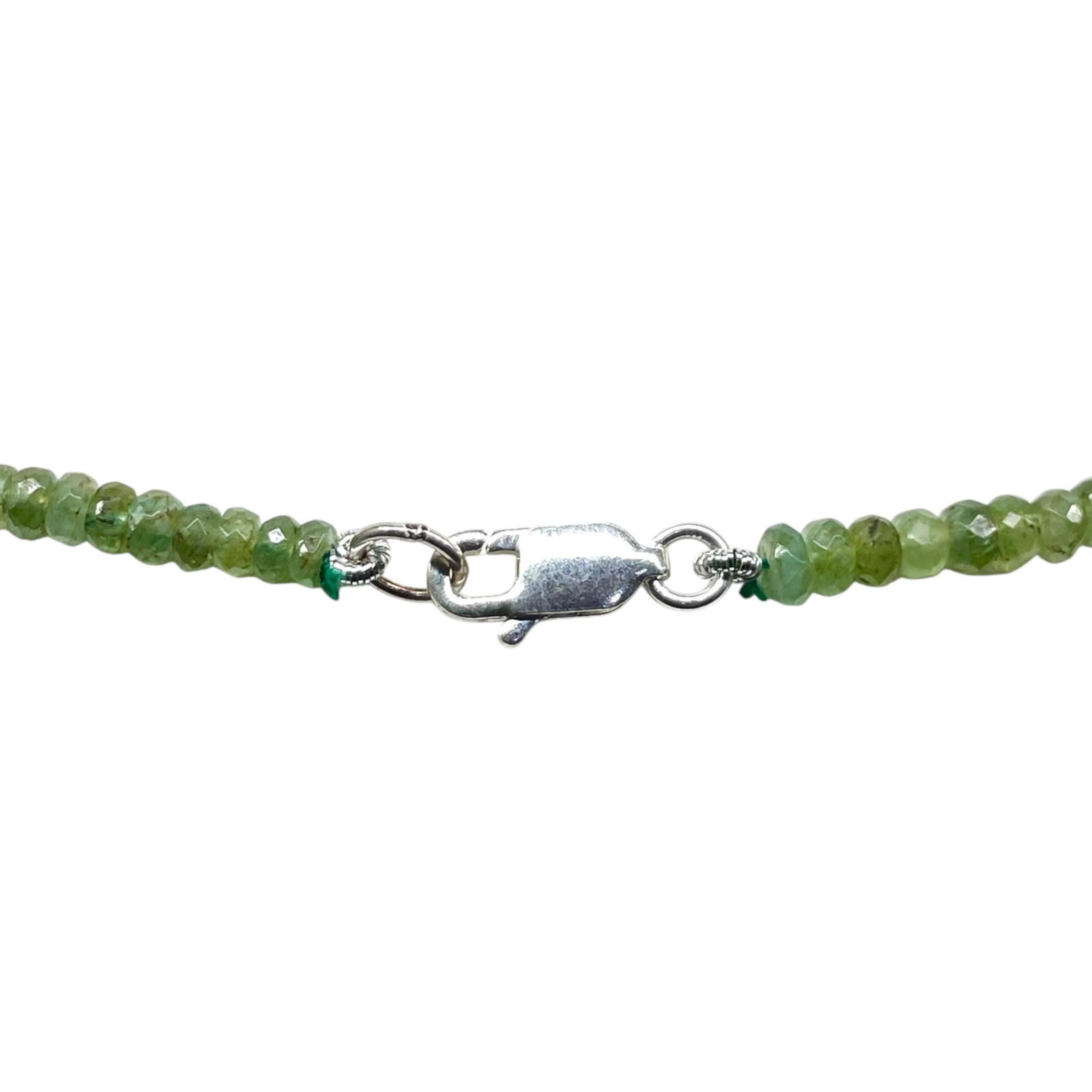 Single Strand Natural Zambian Emerald Necklace Faceted Beads 925 Clasp 18 Inch