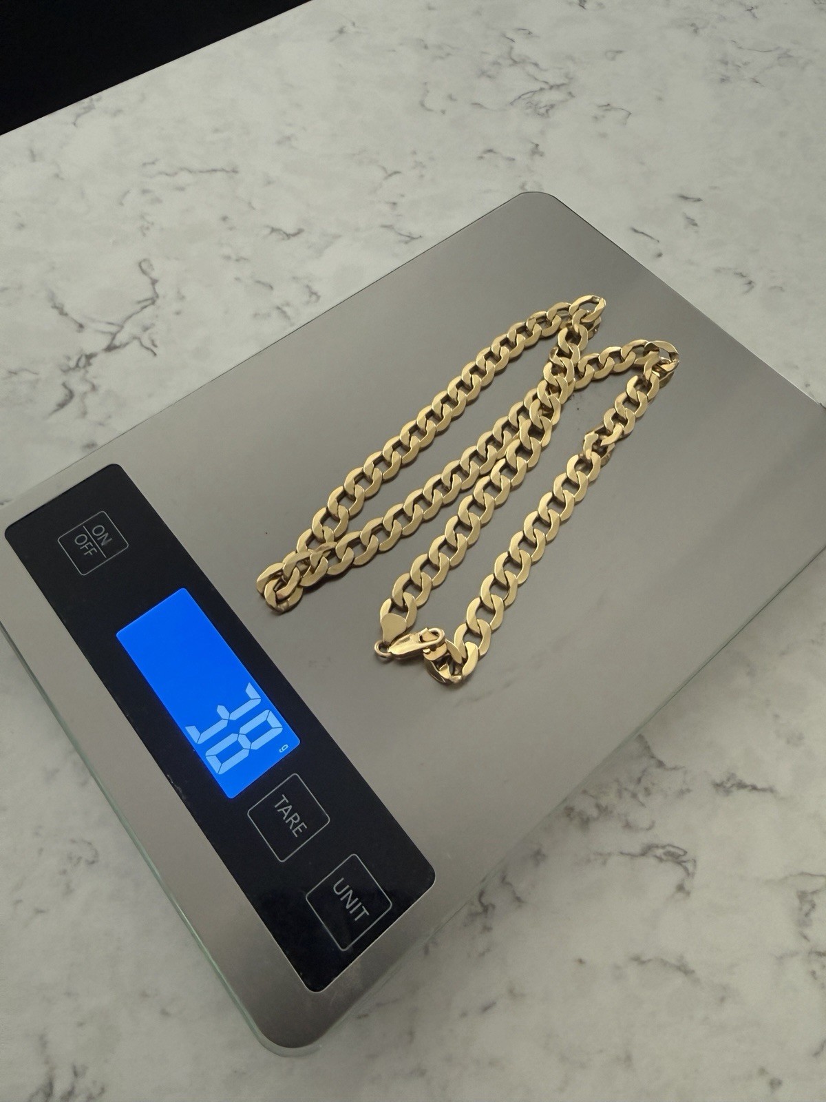 18k Cuban Link Solid Gold Chain 23 1/2” Dubai Souk 38 Grams