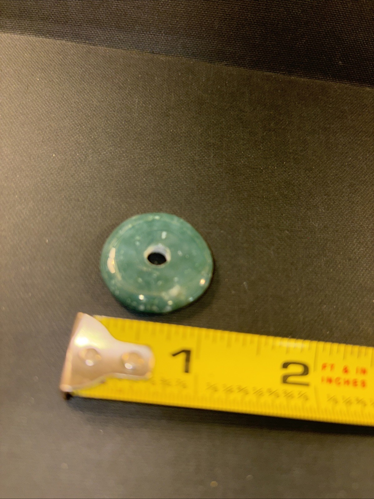 Jadeite Jade Pendant Disk Freeform Dark Jade Donut From Oder Chinese (a29