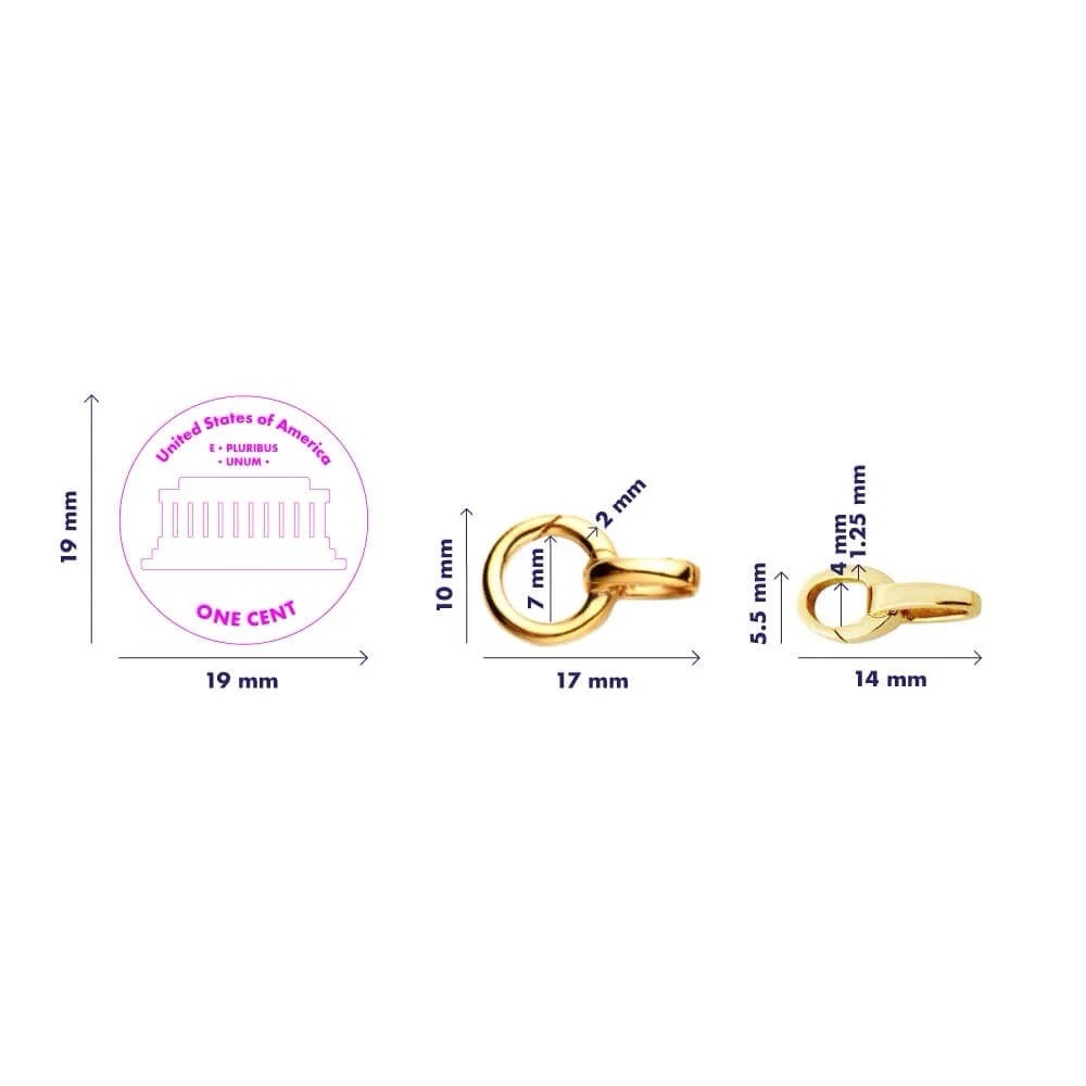 Jet Set Candy Round Infinity Link 14k Solid Gold Pendant Charm Holder Connector