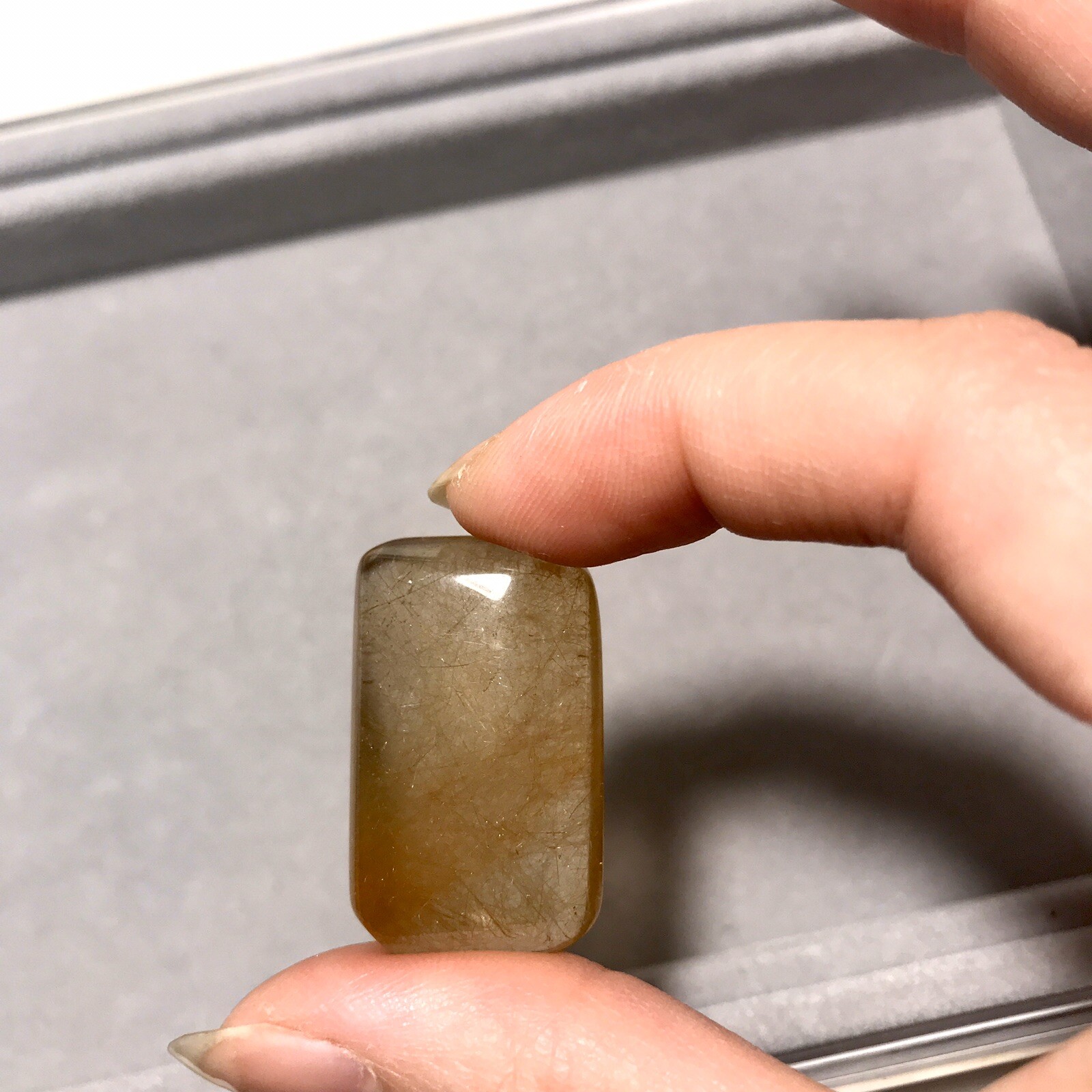 US SELLER Natural cushion Golden Rutilated Quartz Pendant Square Brazil Crystal