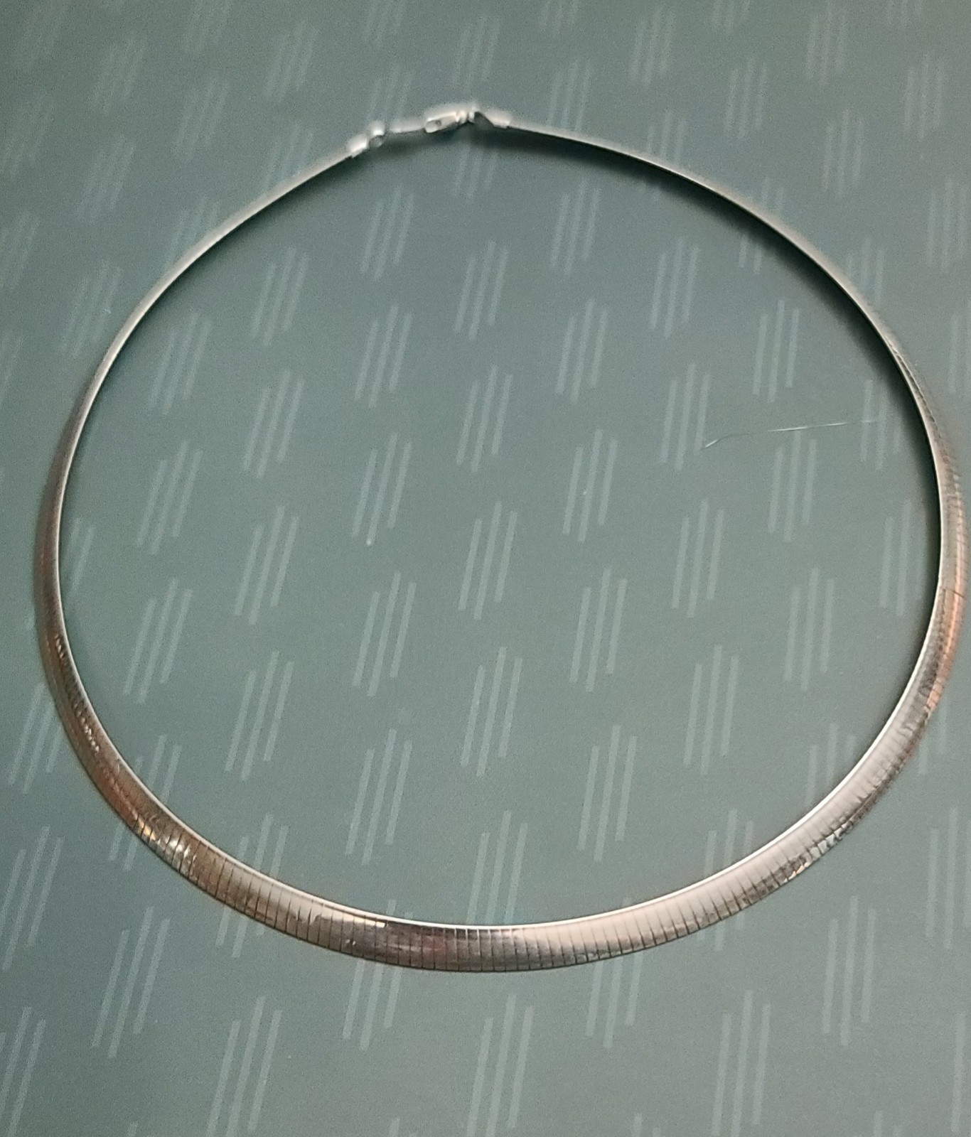 17″ Reversible 6mm Omega Necklace In 14K/SS 925 Weighing Over 18 Grams