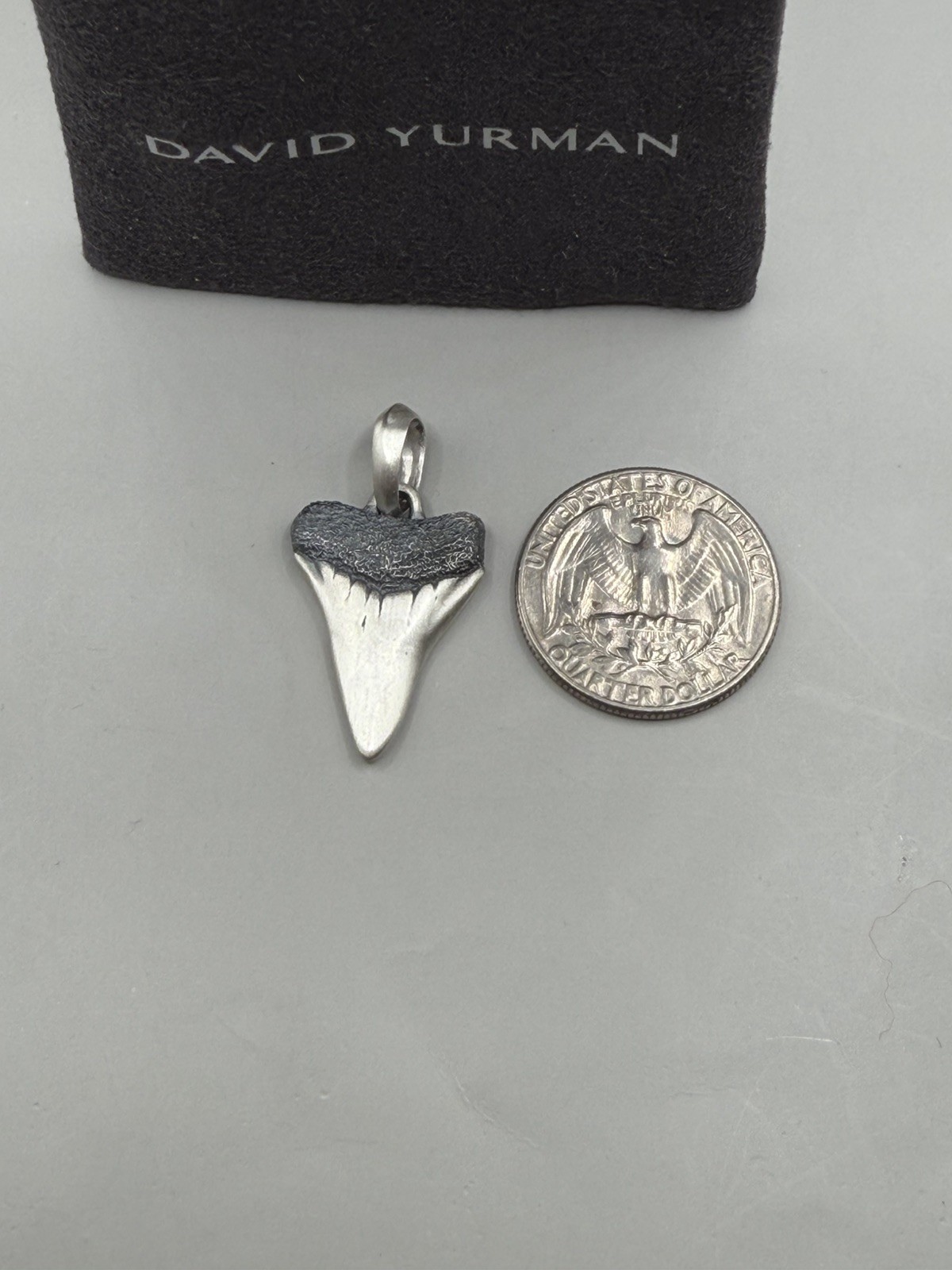 David Yurman Sterling Silver Shark tooth 25mm Amulet Pendant