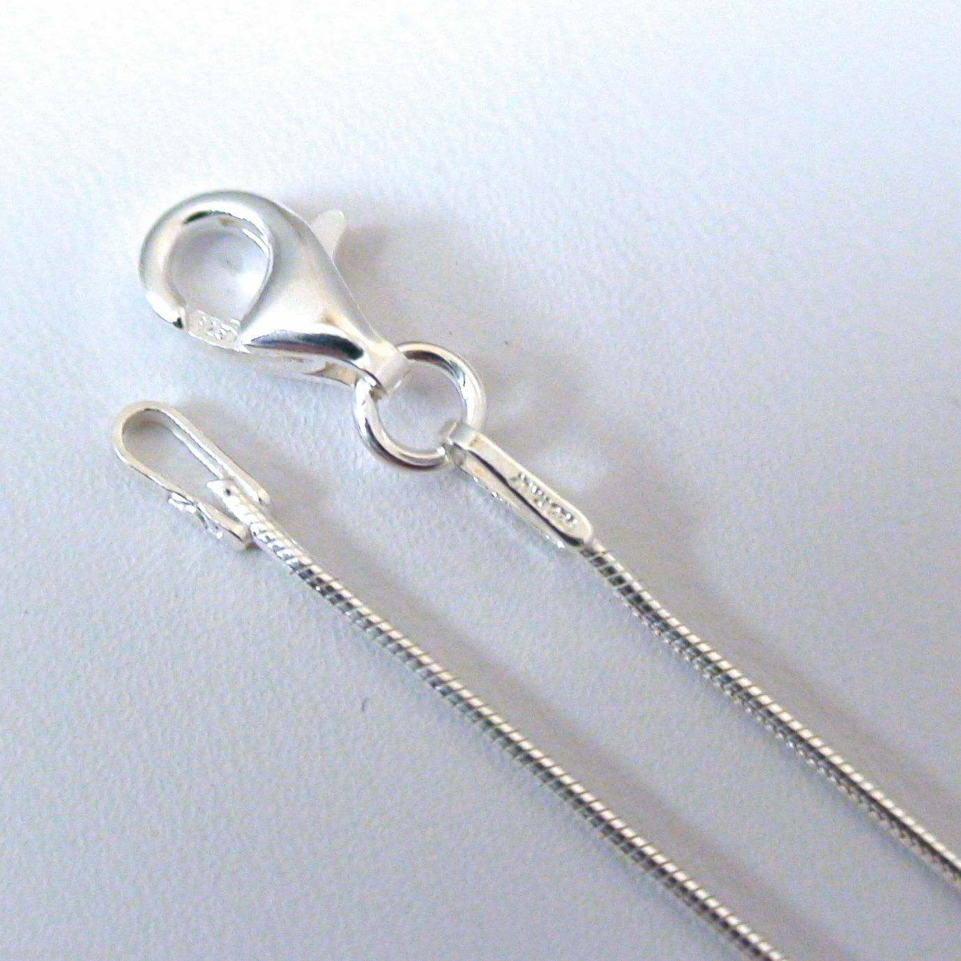 Sterling Silver 1mm SNAKE Chain Necklace Lobster Clasp 925 Italian Polished
