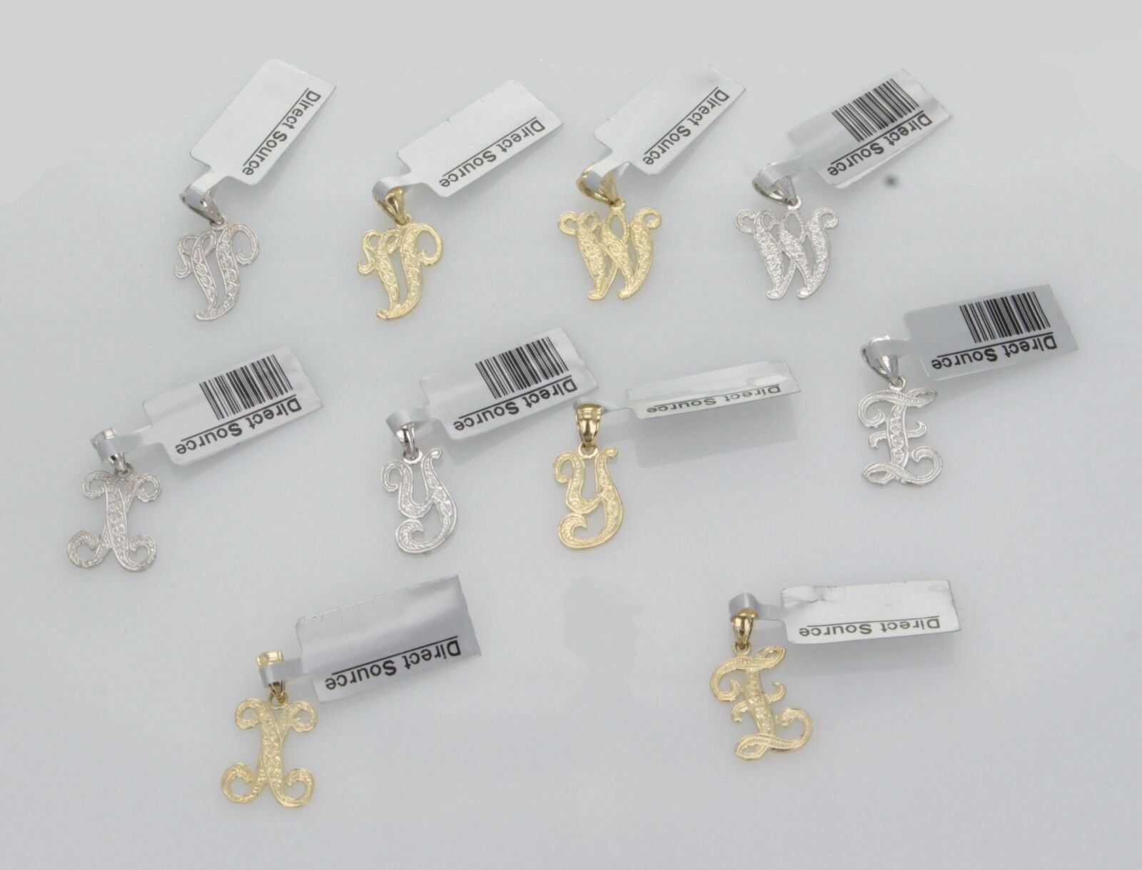 14k Yellow or White Gold Initial Letter D Alphabet A-Z Charm Pendant