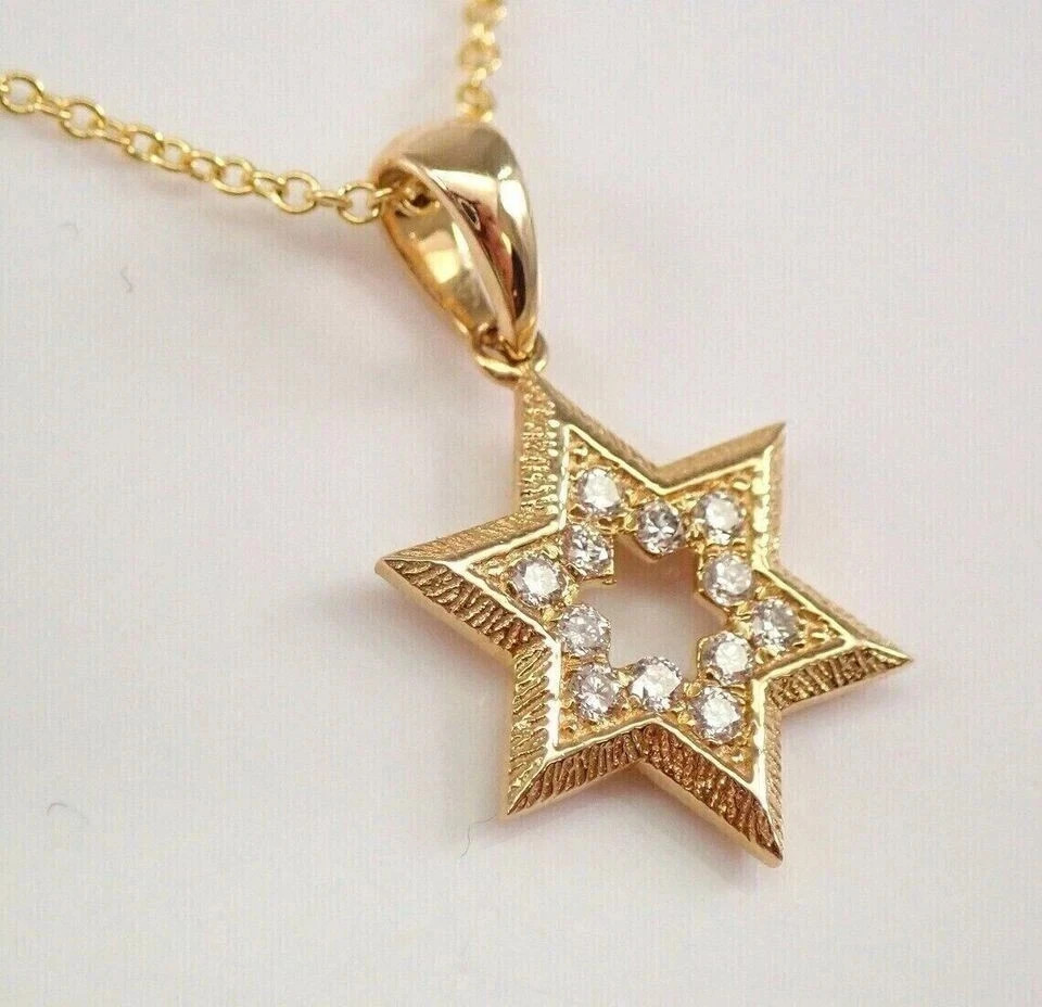 2 Ct Round Lab Created Diamond Women’s Star Pendant Chain 14K Yellow Gold Plated