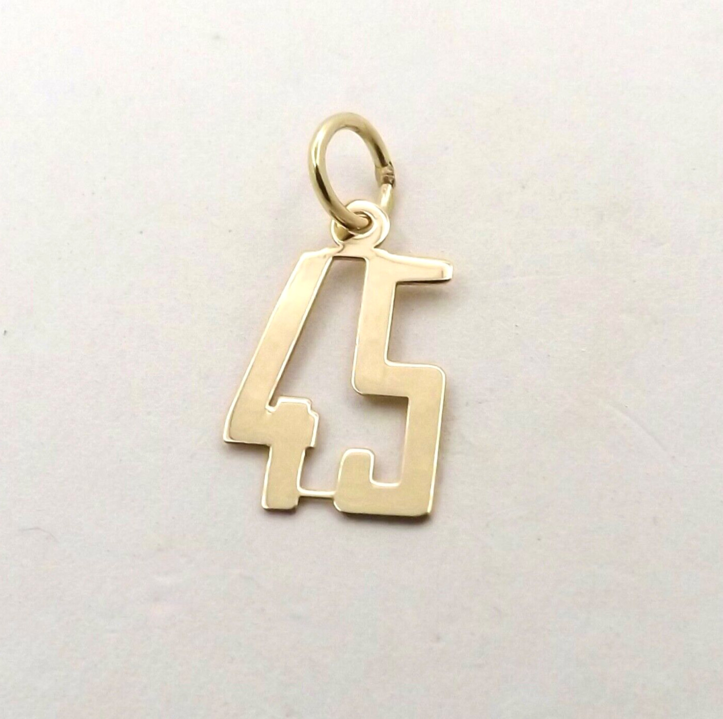 14k Gold 45th Birthday Anniversary Sports Jersey 45 Charm Pendant New