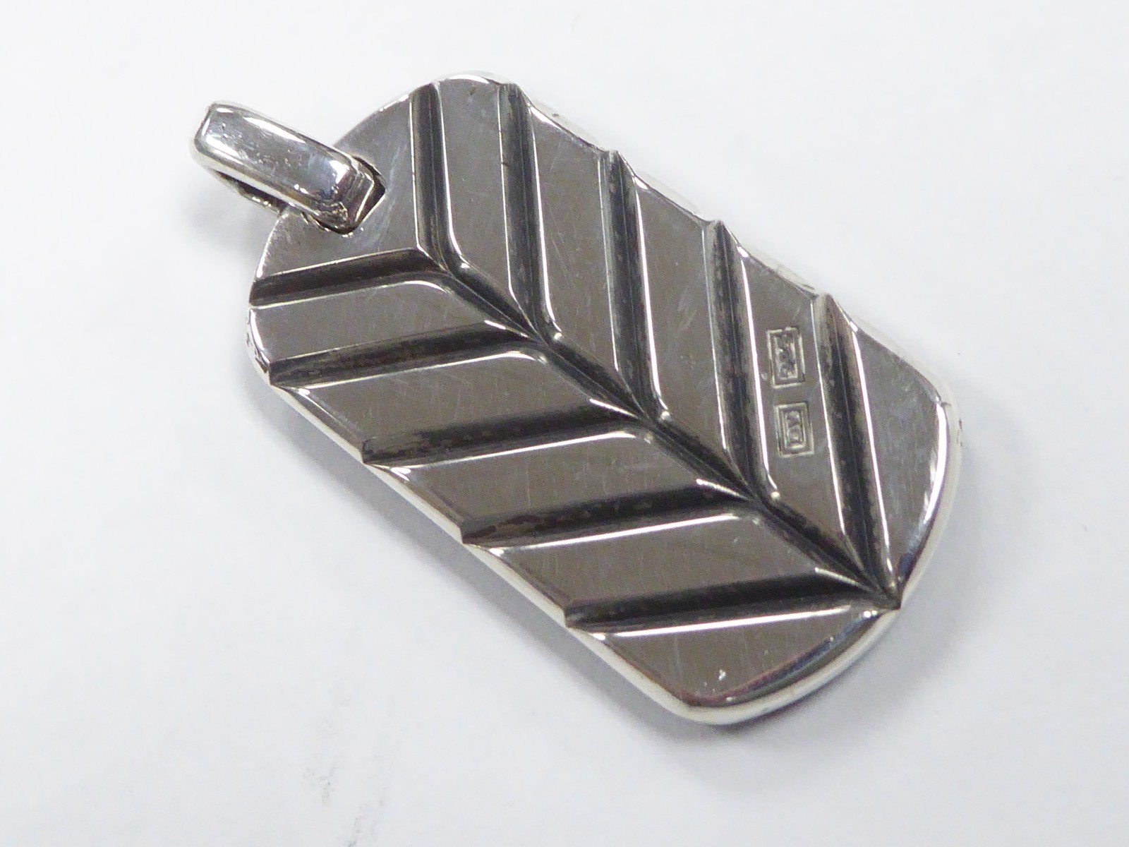 Rare Huge 42 mm by 23 mm David Yurman Sterling Silver Onyx Chevron Pendant