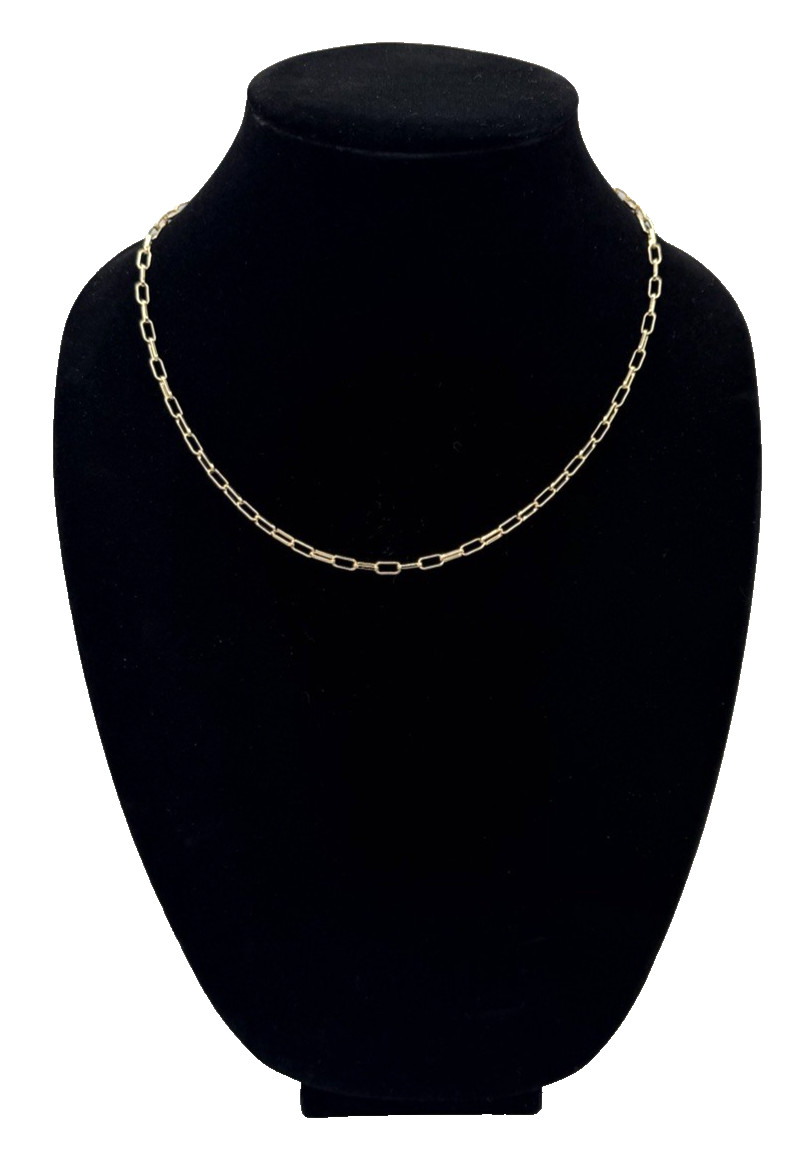 18K Gold Filled 19.5″ 3.5mm 9g Rolo Paperclip Link Chain (Stamped) New