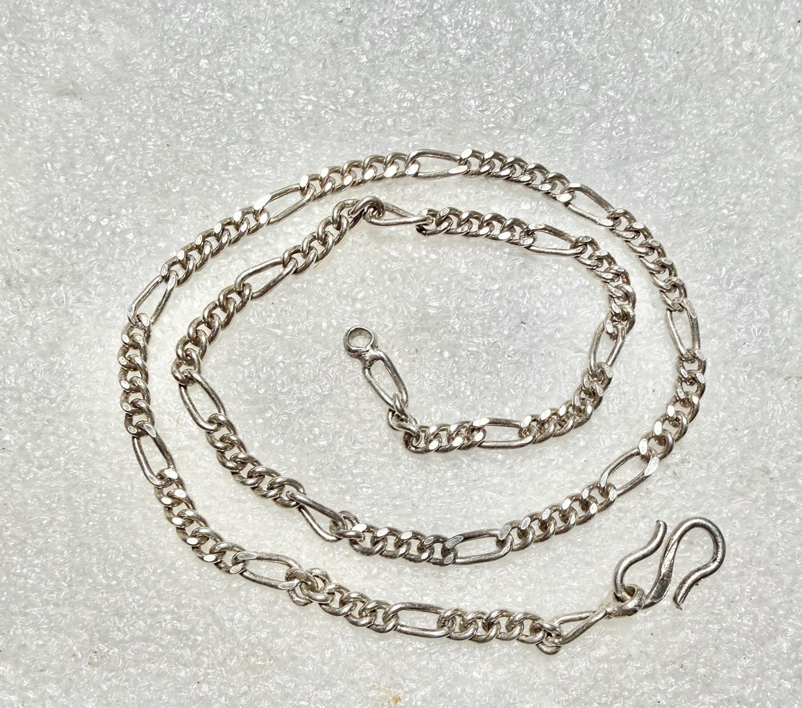 Vintage 925 Sterling Silver 18” FIGARO Chain With S Hook Clasp 19.85g