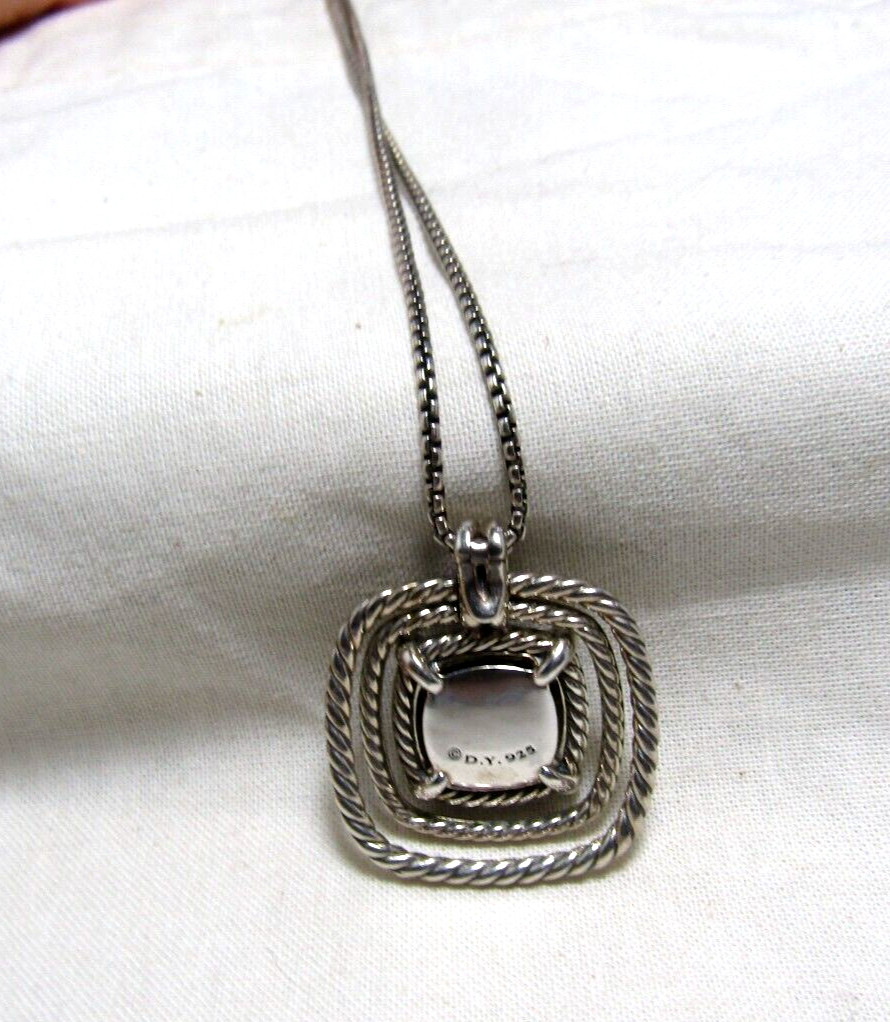 David Yurman Sterling Silver Black Onyx & Diamond Chatelaine Pendant Necklace