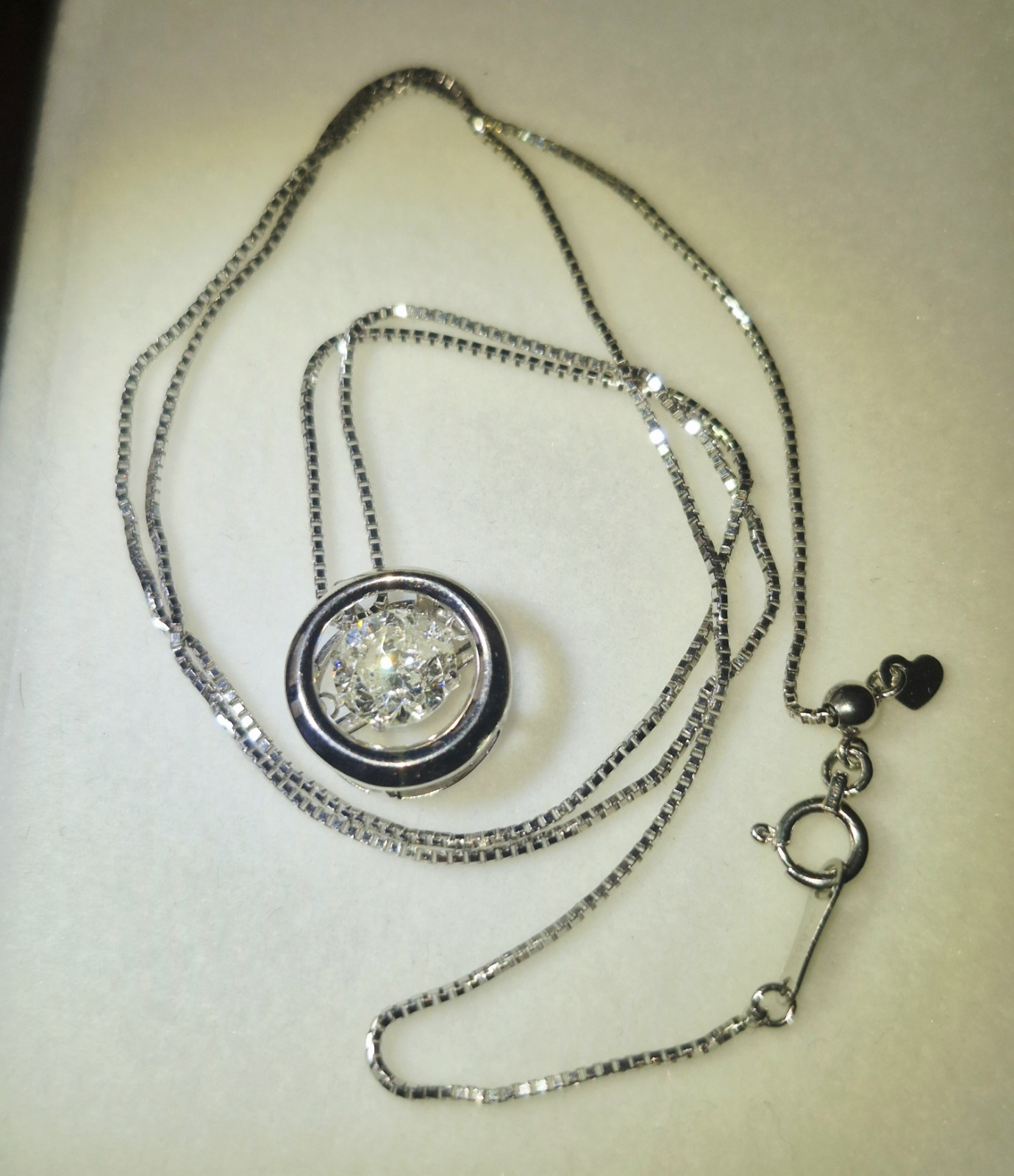 AMAZING HUGE PLATINUM COLORLESS EARTH MINED 1.19ct DIAMOND MOTION NECKLACE $9600