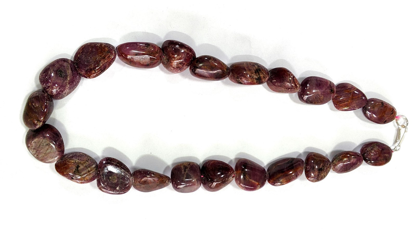 Natural Indian Ruby Tumble Beads Necklace: Handmade AAA+ Quality, 20 Inches Bead