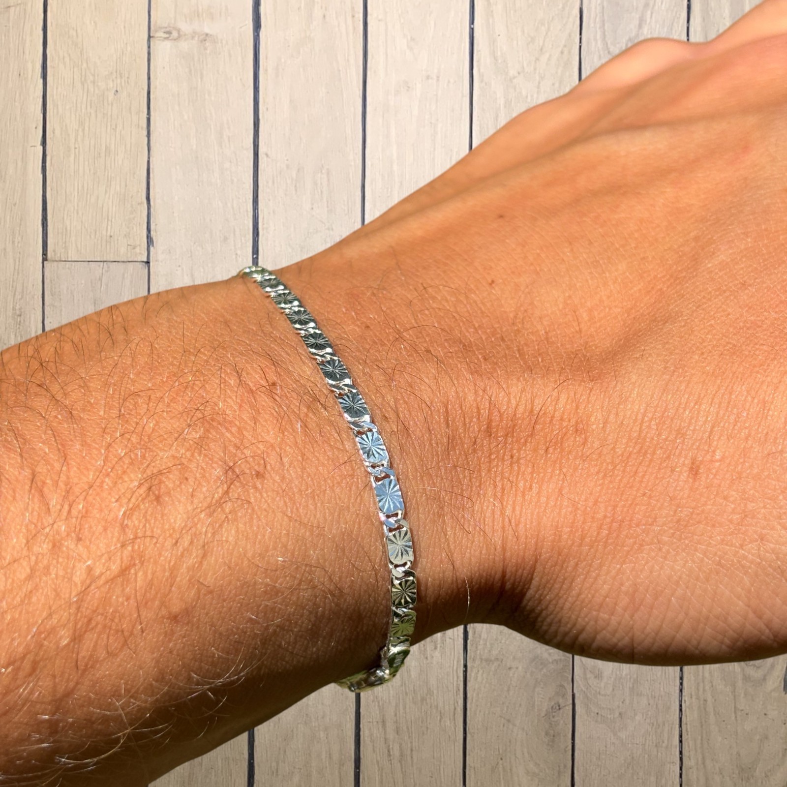 3mm Valentino Link Bracelet – Real Solid 925 Sterling Silver MADE IN ITALY