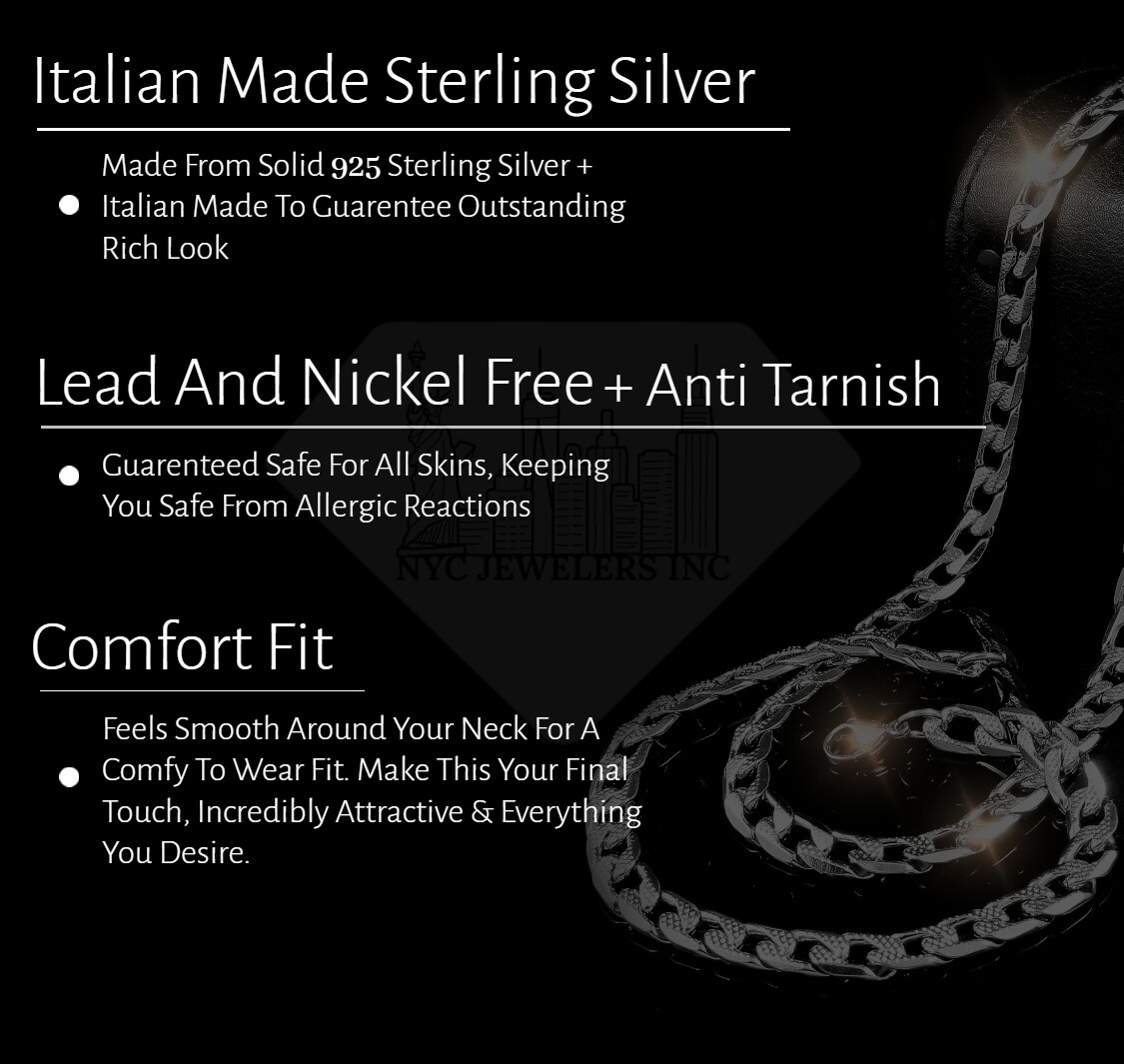 925 Solid Sterling Silver Paperclip Rolo Chain Necklace For Women 3mm