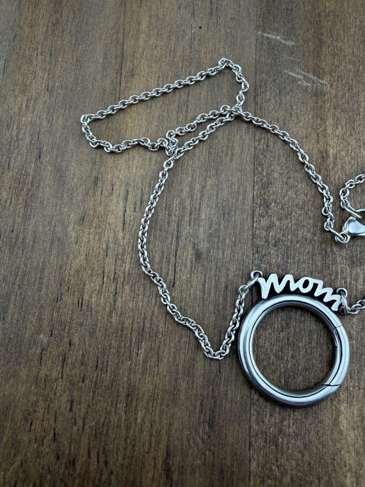 James Avery Sterling Silver Mom Changeable Charm Holder Necklace 17”