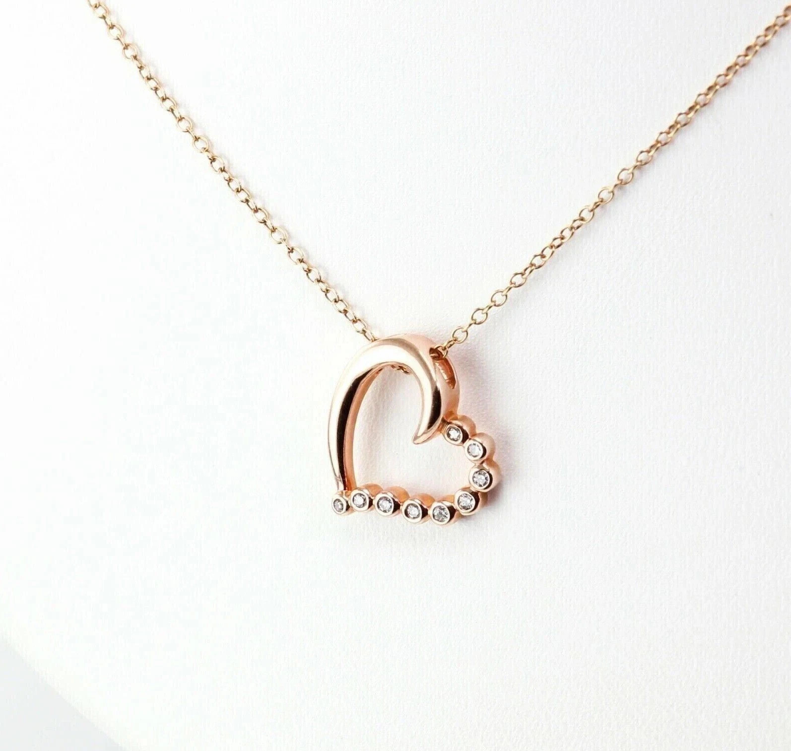 0.50Ct Heart Cut Real Moissanite Women’s Gift Pendant 14K Rose Gold Plated