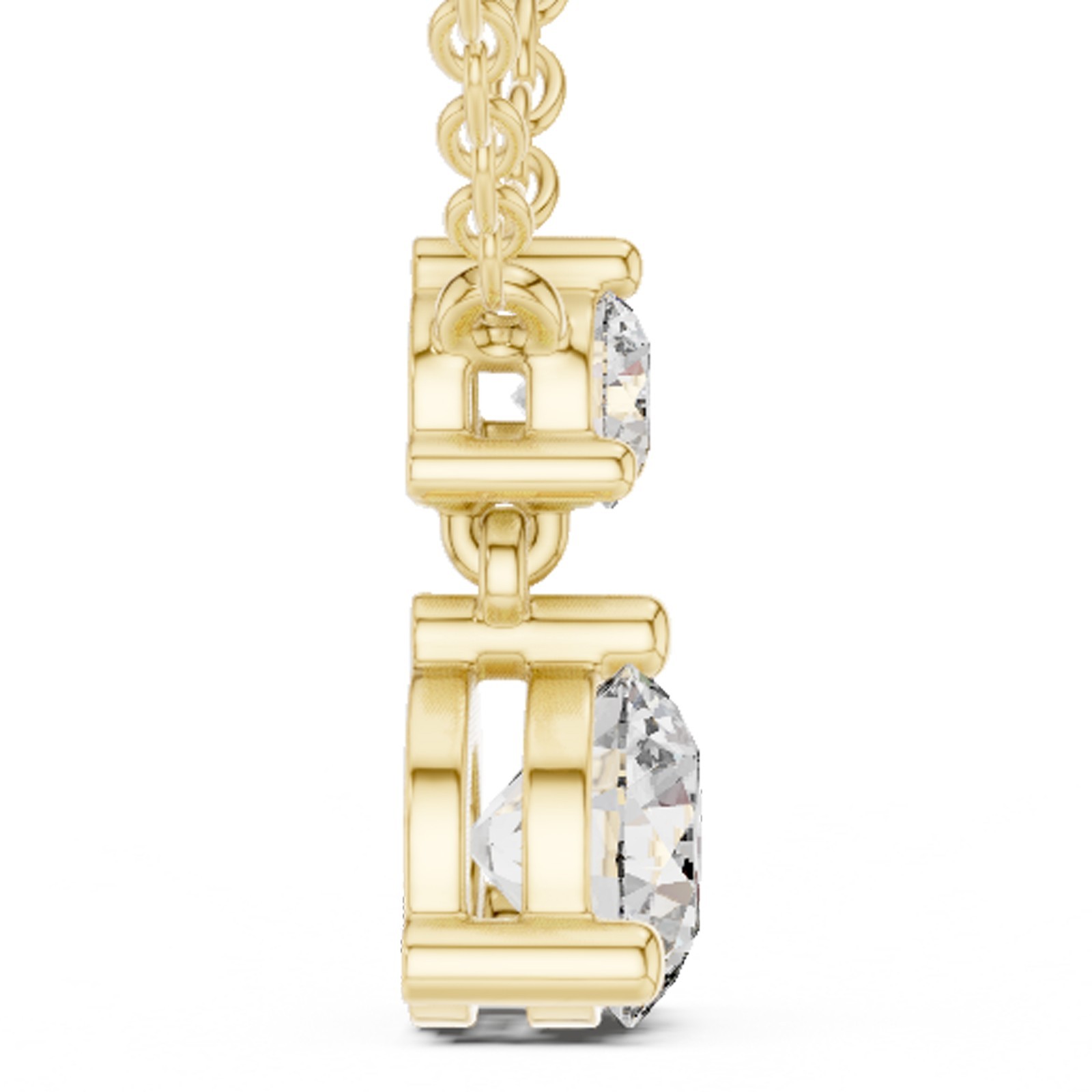 Round Certified Lab Grown Diamond Elegant Cocktail Party Pendant 14K Gold Over