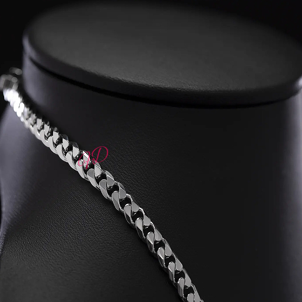Width 6 MM 950 Platinum Mens Miami Cuban Chain Necklace Length 24 Inches