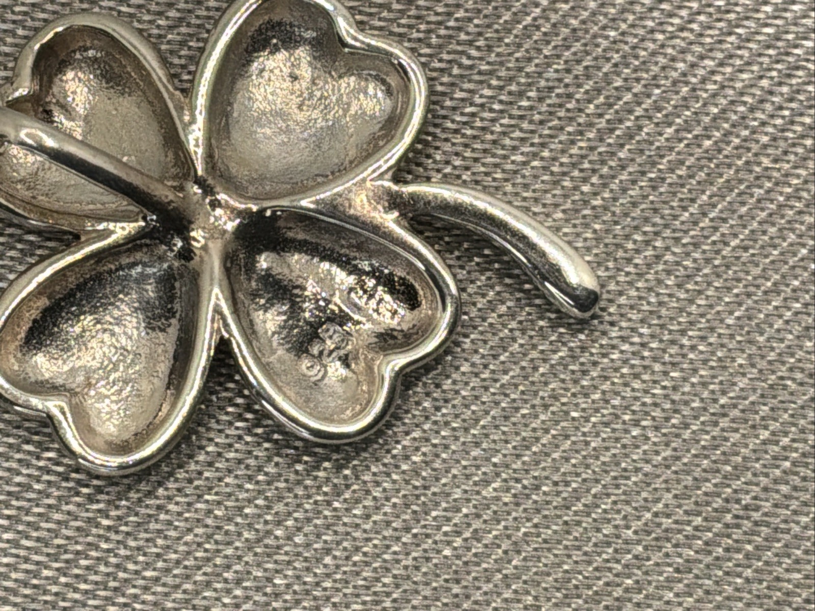 Sterling Silver Four Leaf Clover Necklace Marked 925 18-20 Inch Adjustable