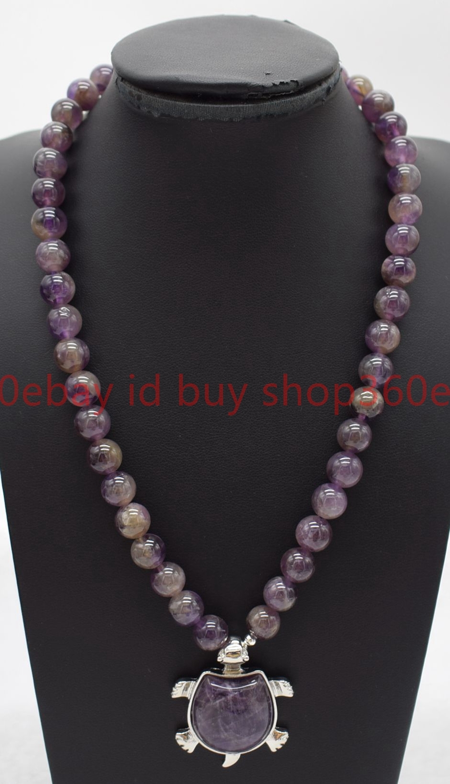 Natural Pretty 8mm Purple Amethyst Round Gemstone Beads Pendant Necklace 16-32in