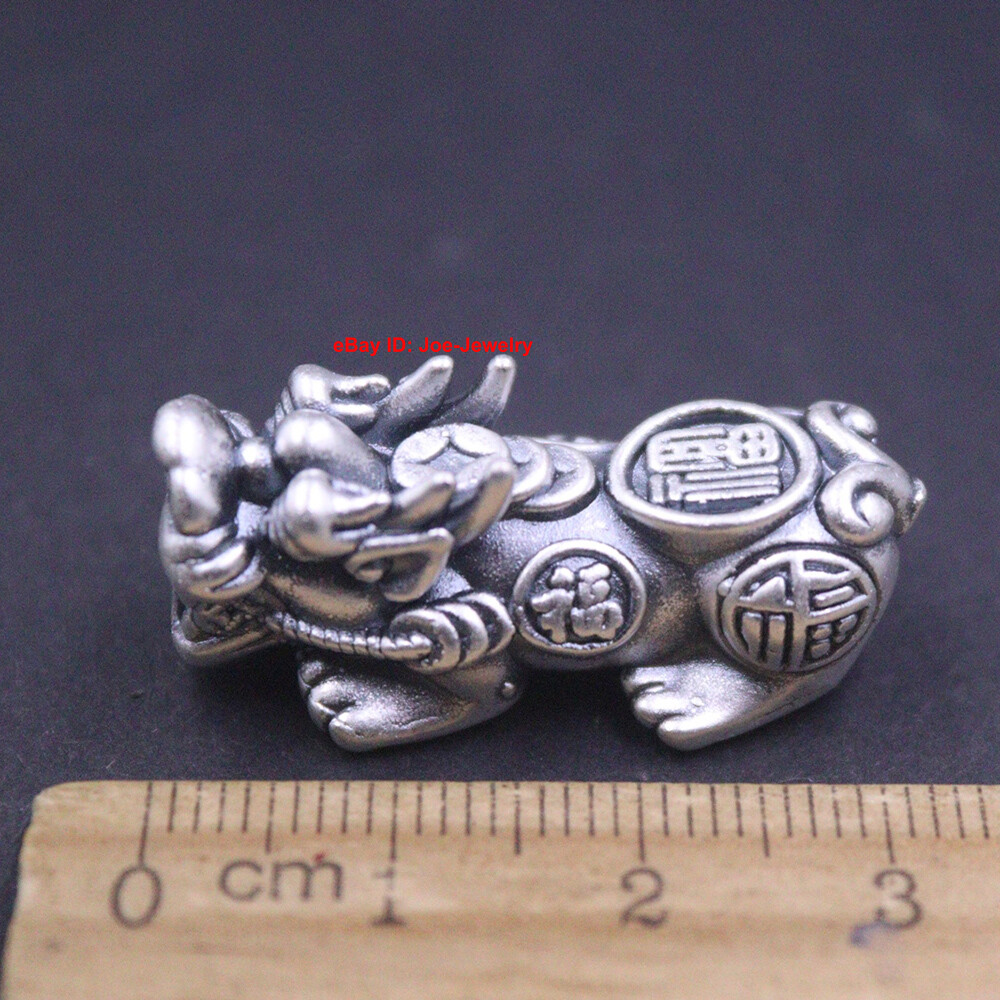 Real 999 Fine Silver Pendant Dragon-Son Rich Pixiu Small Pendant 32mm L (1pcs)