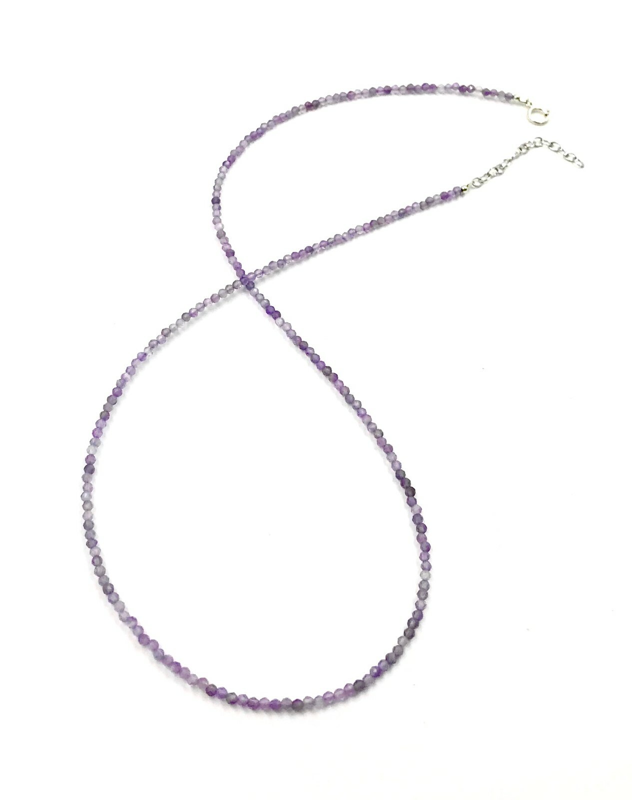 Genuine Amethyst Bead 925 Silver Necklace Jewelry Women Handmade USA SELLER
