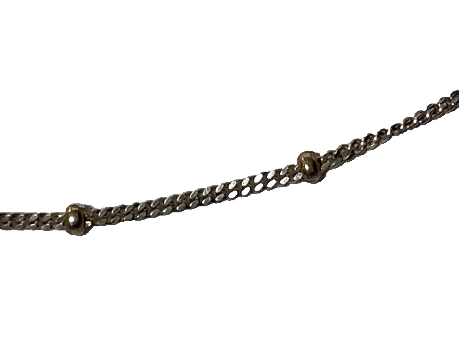Sterling Silver 925 Round Ball Bead Stations Chain Italy 18” Necklace Dainty