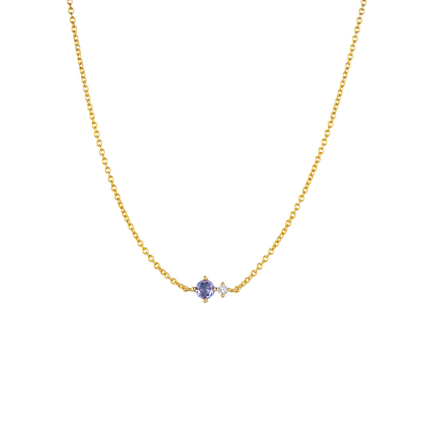 S925 Sterling Silver Necklace With Twelve Birthstone Pendants, A Light-luxury, N