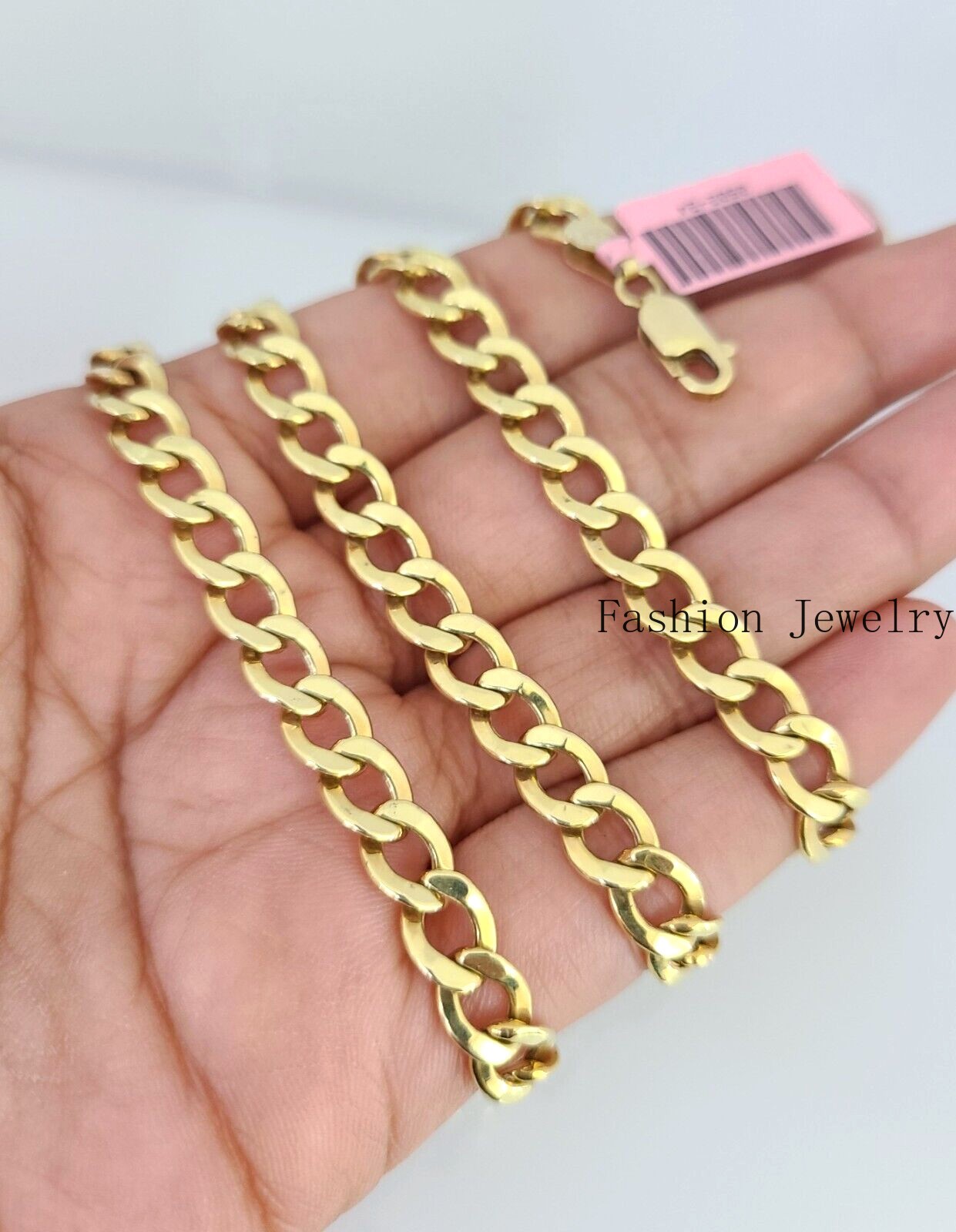 Real 14k Cuban Curb Link Chain 6mm Necklace 20″ Real Yellow Gold