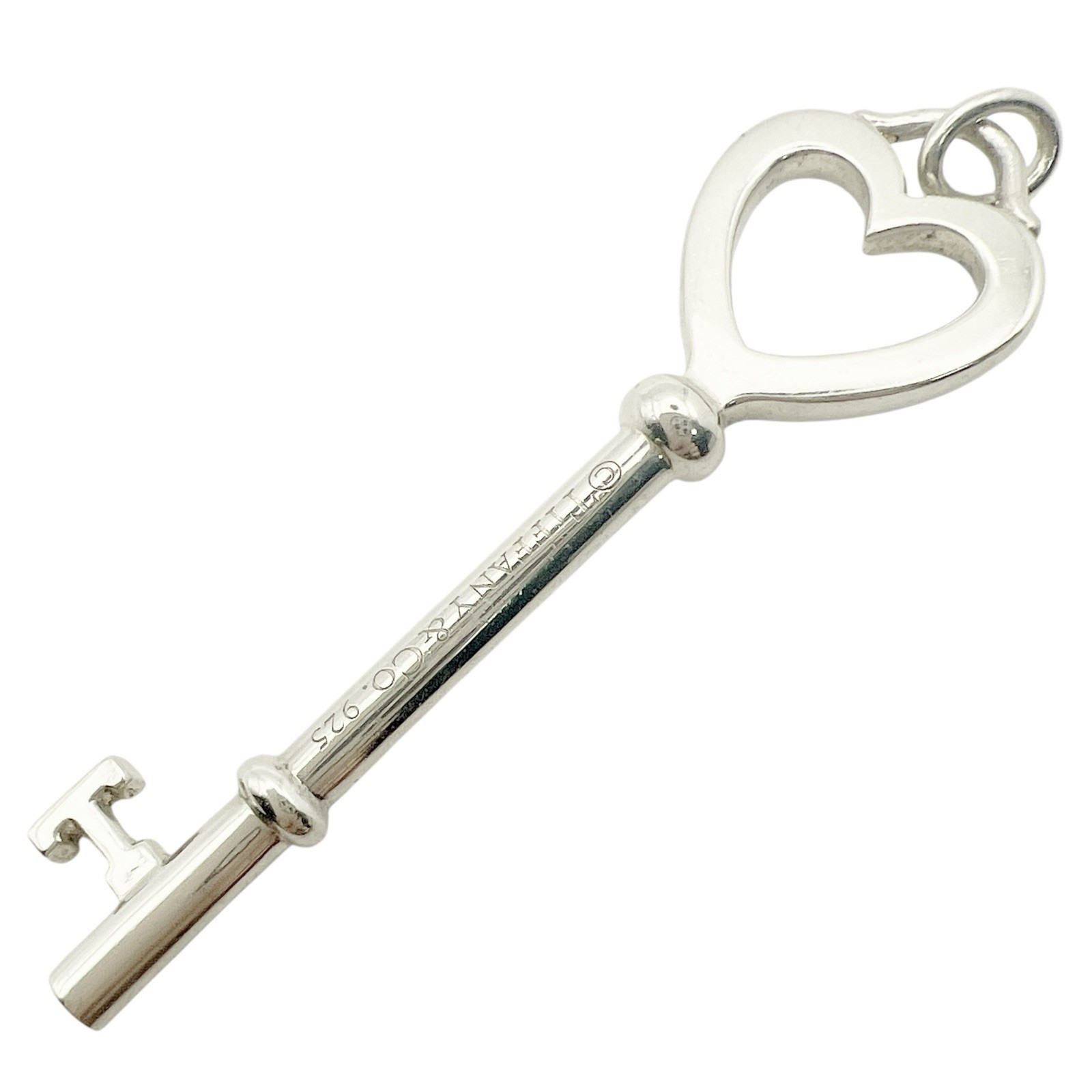 Tiffany & Co. 52mm Long Large Heart Key Pendant Top Only Silver 925 Necklace
