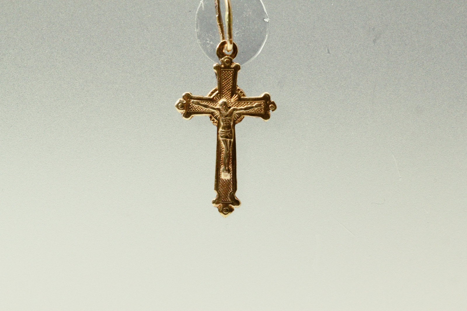 Russian Crucifix 585 14K Yellow Gold 0.6 grams (PEN9799)