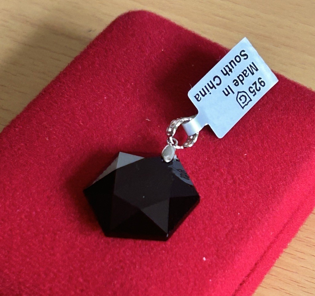 925 Silver Large Onyx Pendant Gemporia / NWT /6.65g