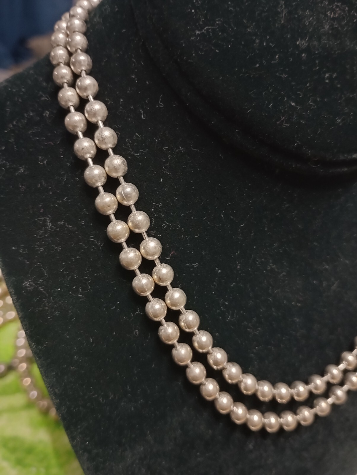 925 Sterling Silver 32-in 5 mm Wide Bead Necklace Free Shipping