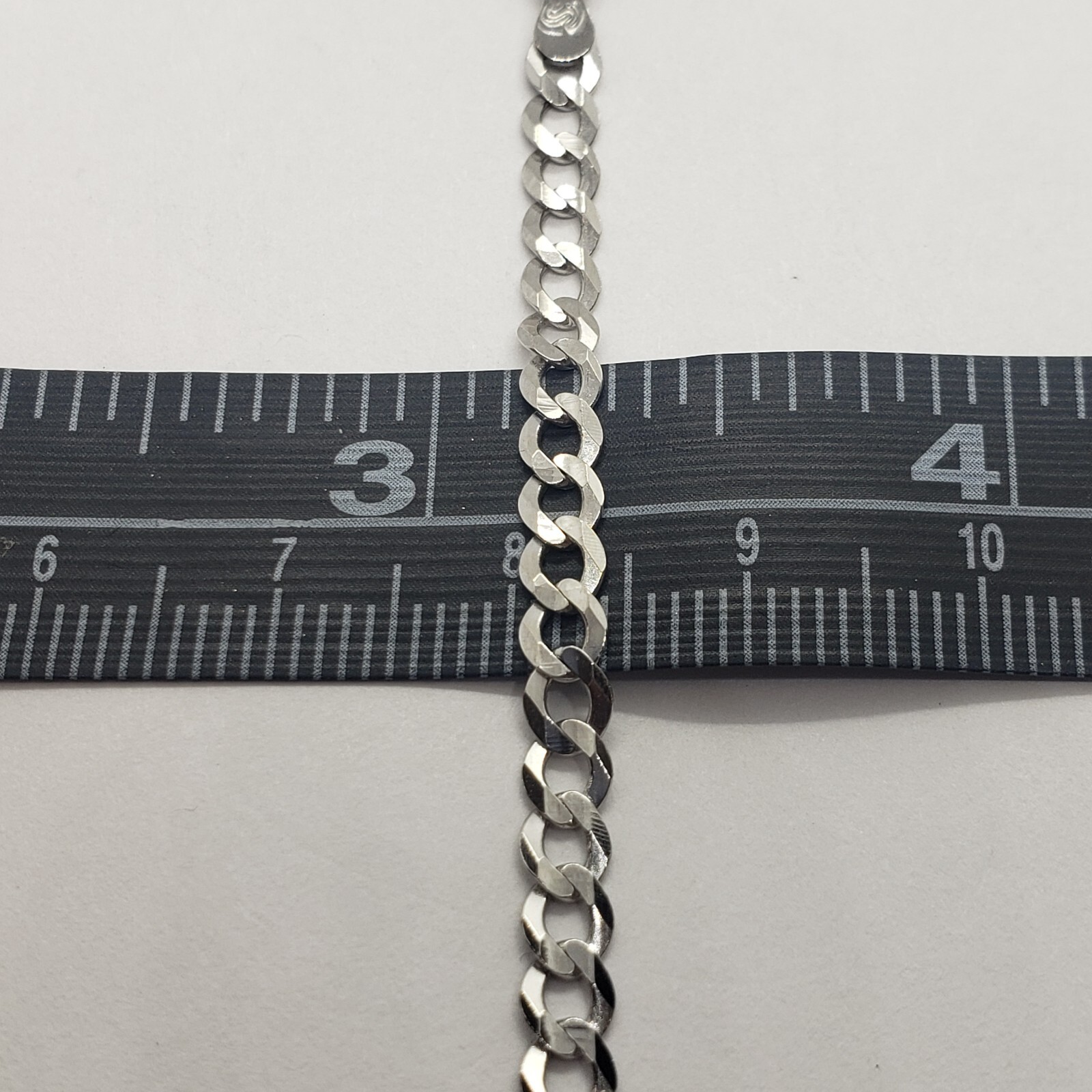 10K White Gold Solid Cuban Link Chain Curb Necklace Bracelet 4mm Size 7″~30″