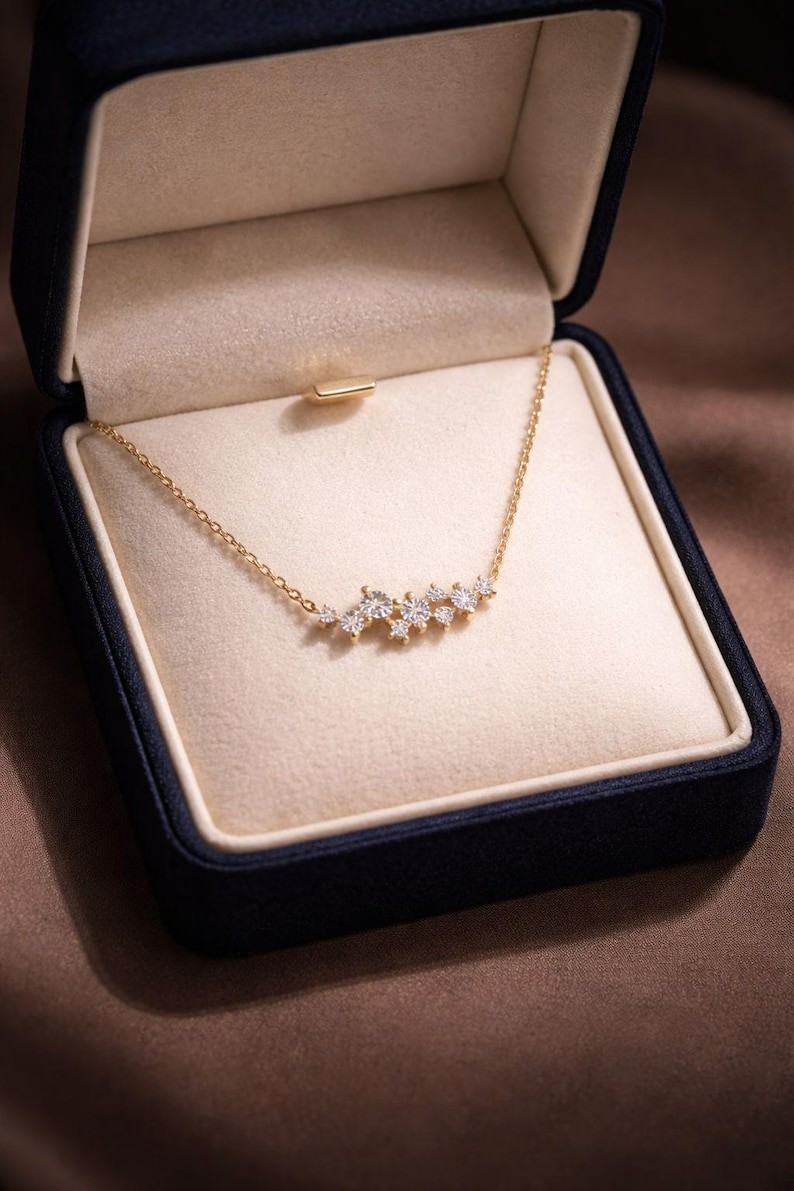 Best Seller ! Round Cut Natural Diamond Cluster Pendant In Solid 14K Yellow Gold