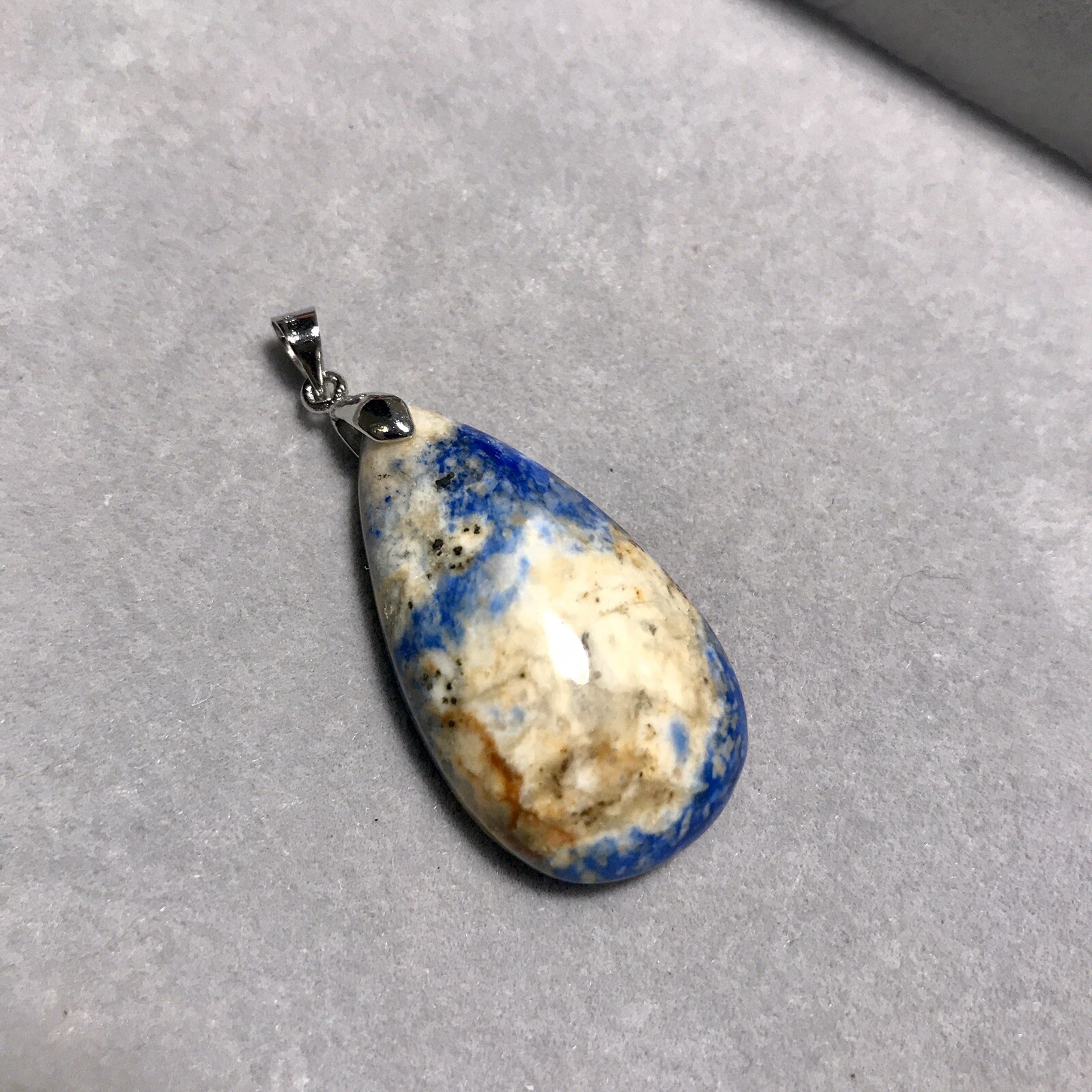Natural High Quality Lapis Lazuli Teardrop Pendant Necklace Stone US SELLER