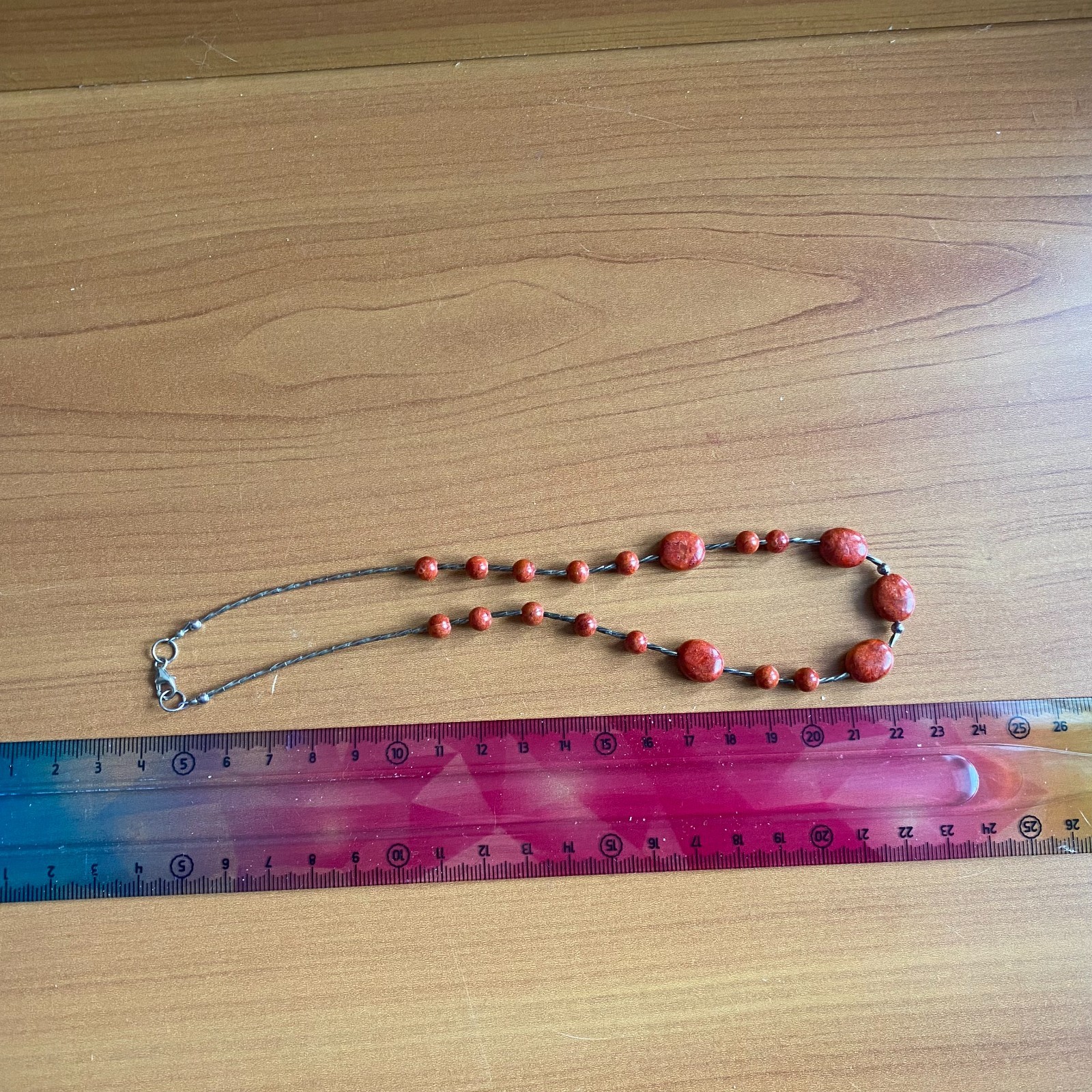 Choker necklace. 925 sterling silver. Plastic inserts with a natural stone imita