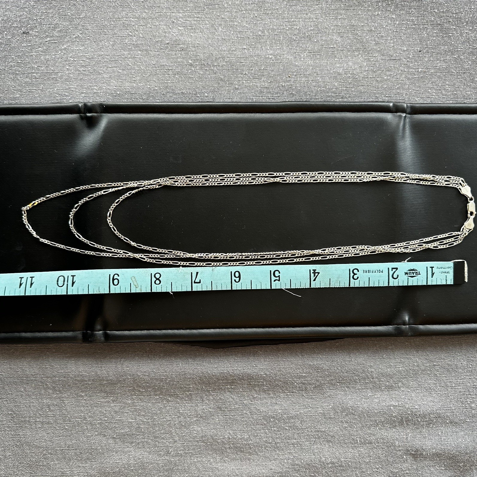 Milor Italy Sterling Silver 925 3 Strand Figaro Chain Necklace 20″ 15 grams
