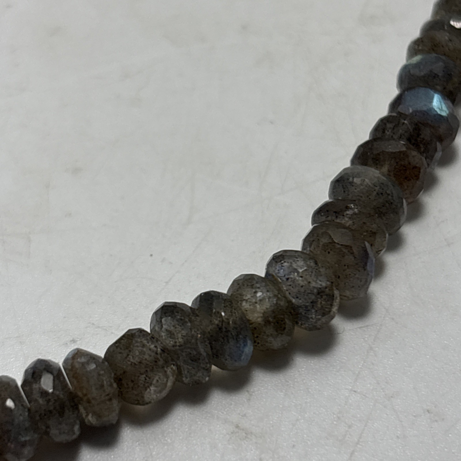 UTC Faceted Labradorite Necklace Sterling India 16-19”