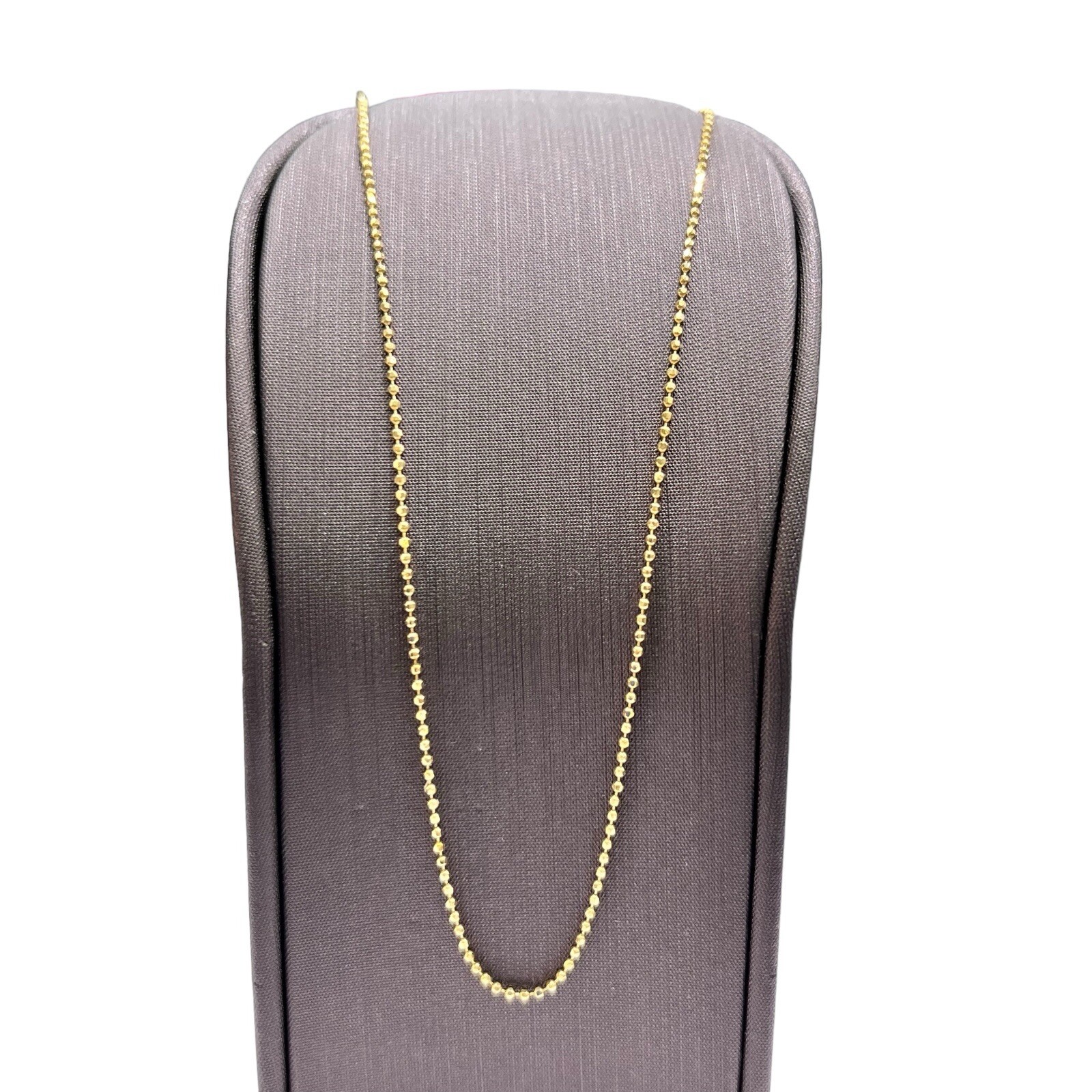18ct 18K Yellow Gold Italian Fine Ball Bead Chain Necklace 2.37 Grams 45cm. New