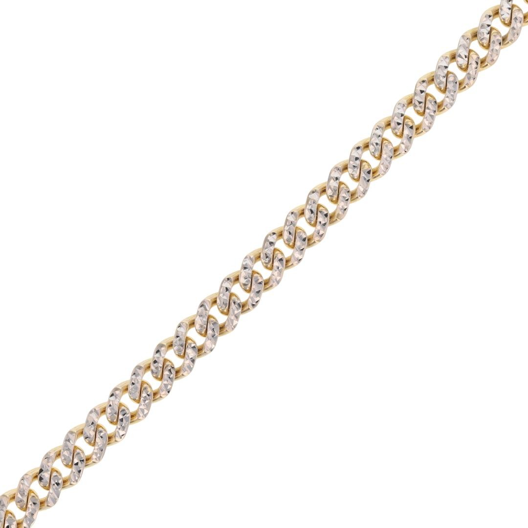 6.2mm Diamond-Cut Curb Link Chain 22″ Necklace 14k Multi-Tone Gold 17.69 Grams