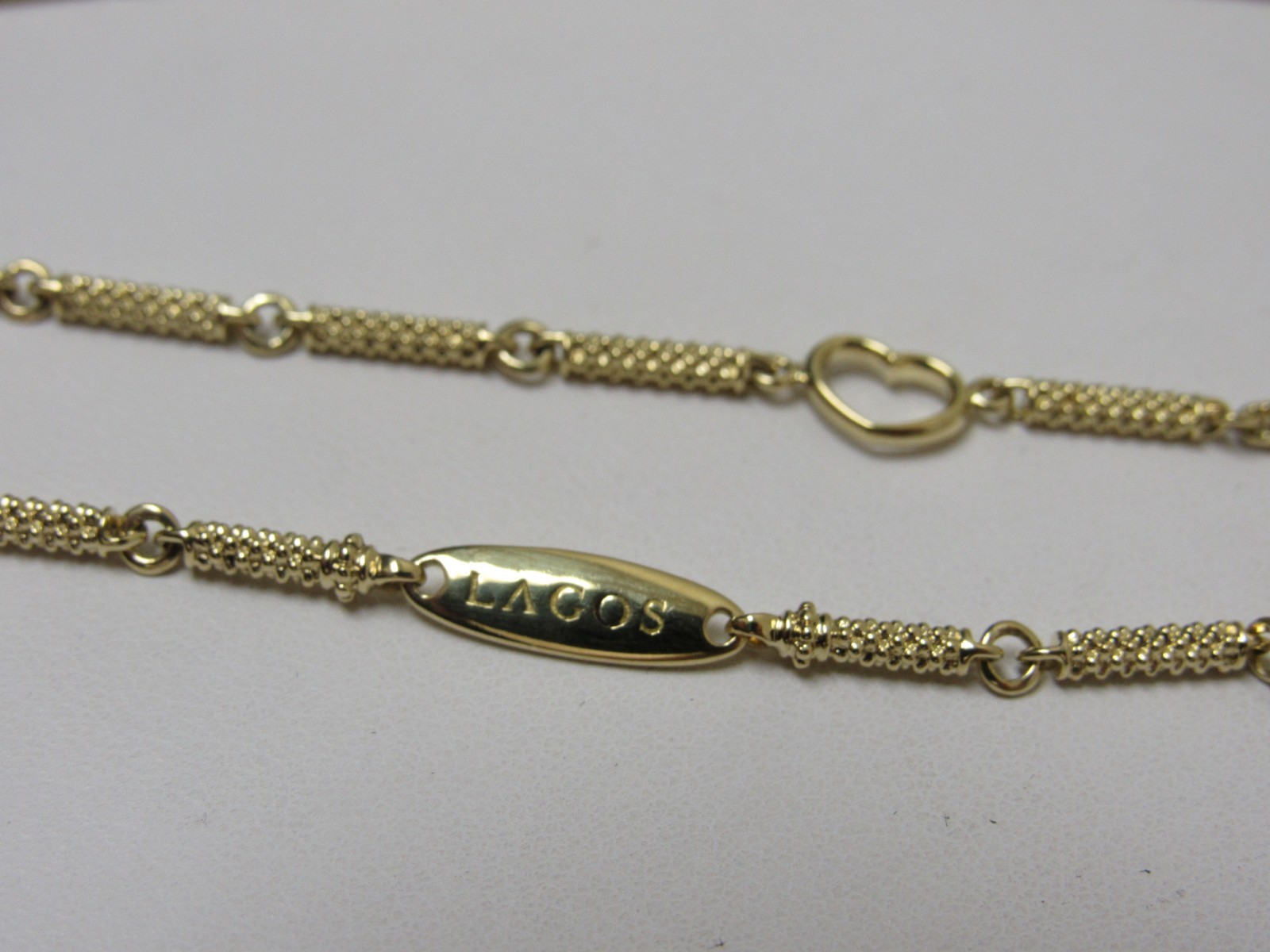 Designer LAGOS 18K Signature Caviar Superfine Link Necklace, 22″ Length