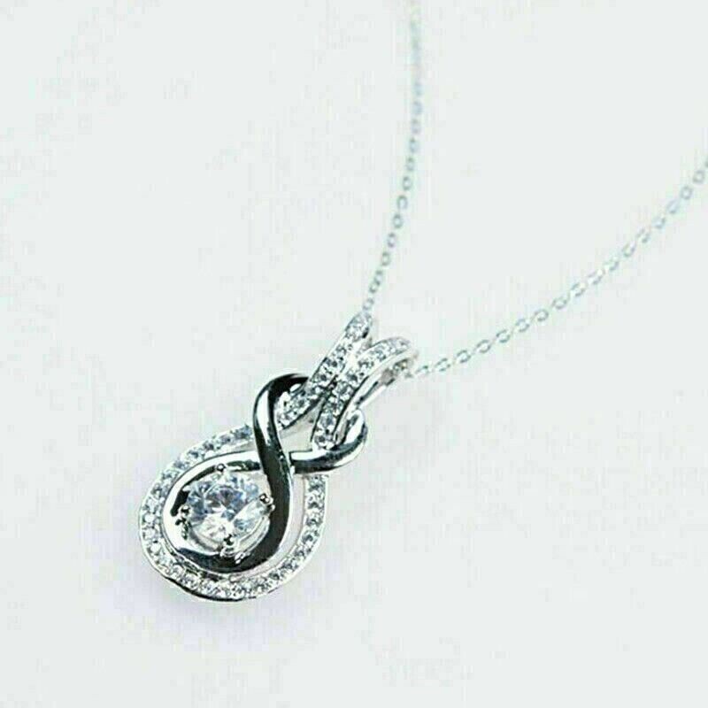 2.00Ct Round Cut Lab-Created Diamond Halo Pendant 14K White Gold Plated Silver